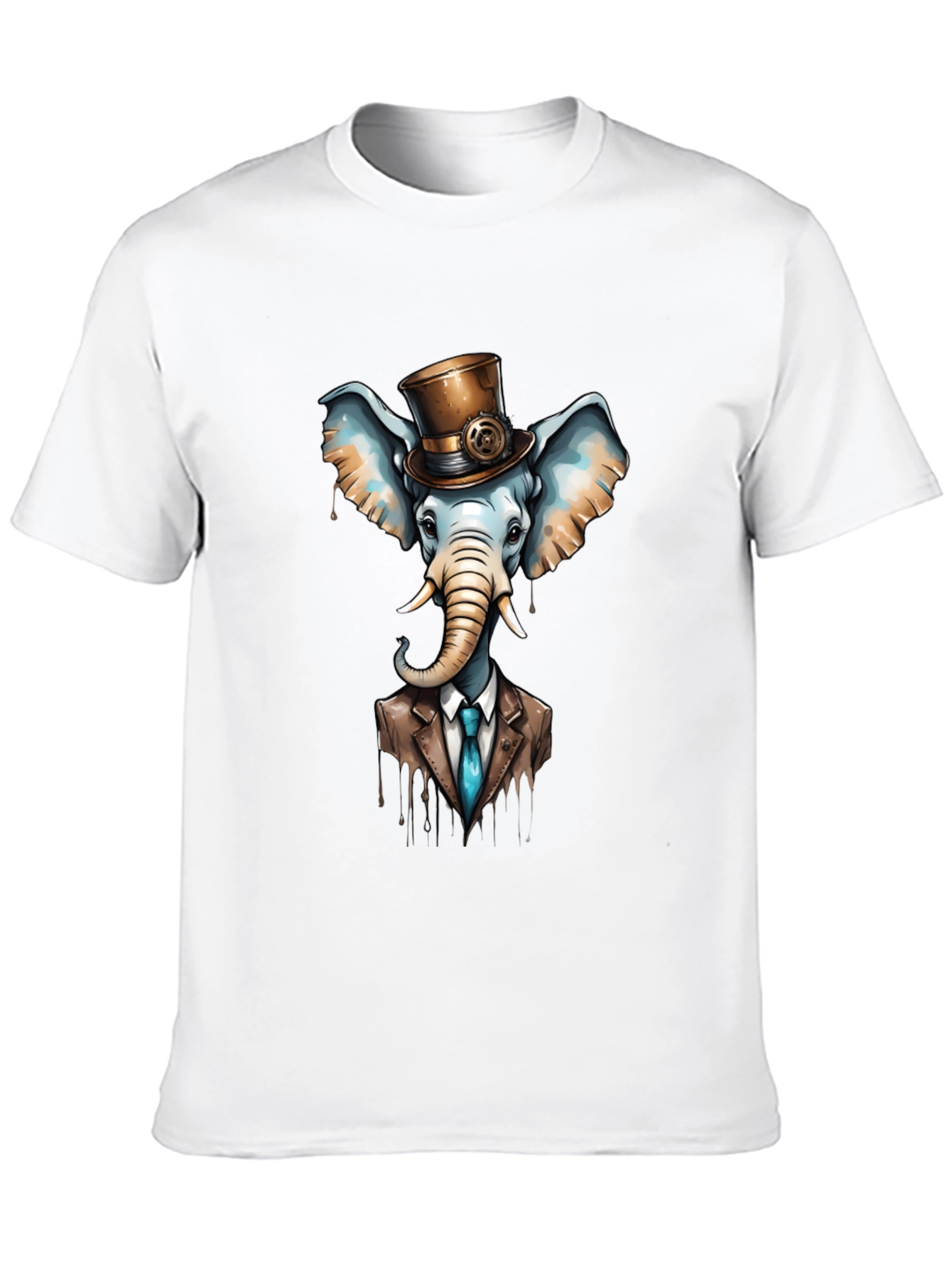 Black Steampunk Elephant T-Shirt - Classy Animal Tee view 10