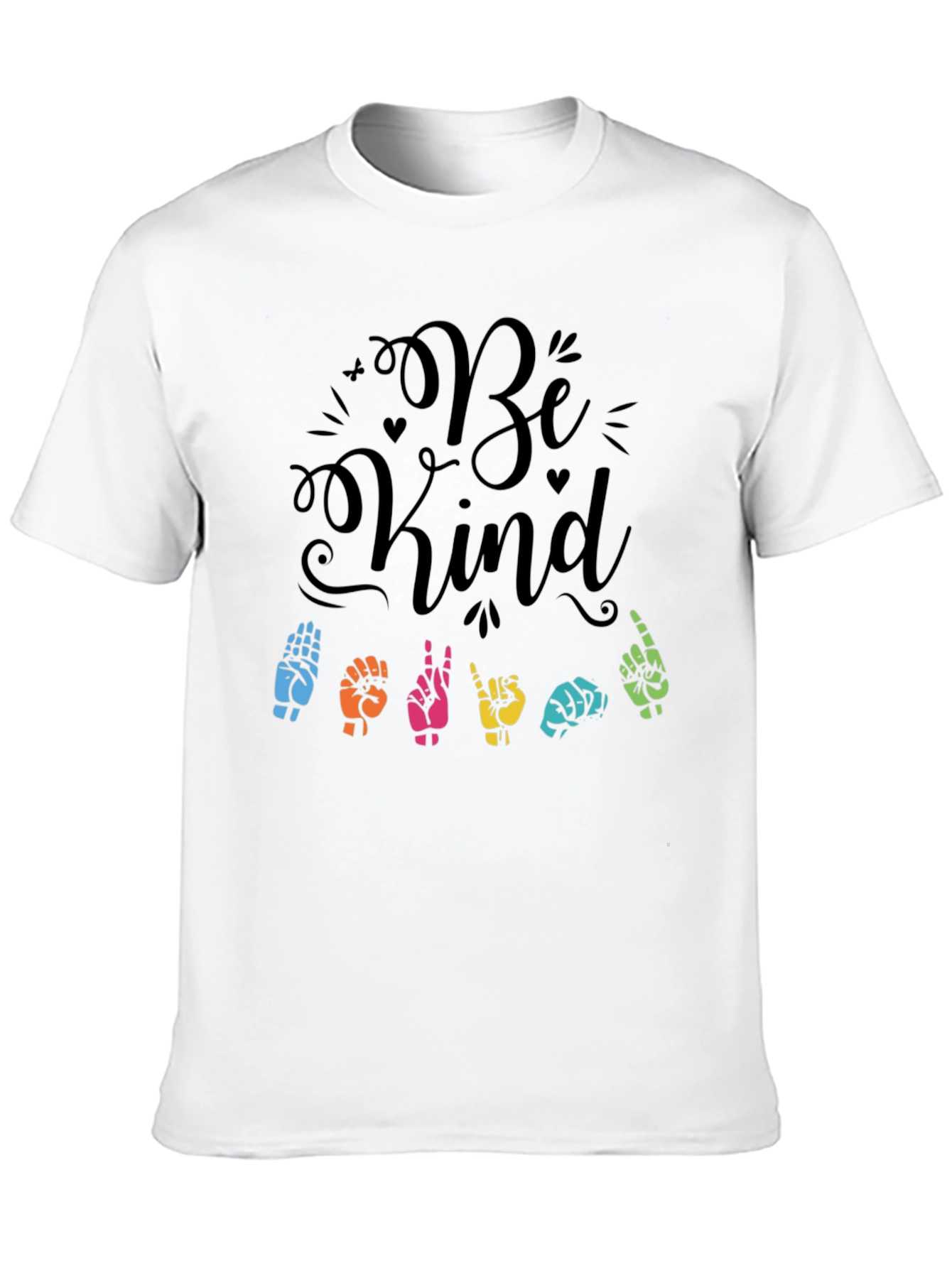 Black Be Kind Sign Language Graphic T-Shirt view 10