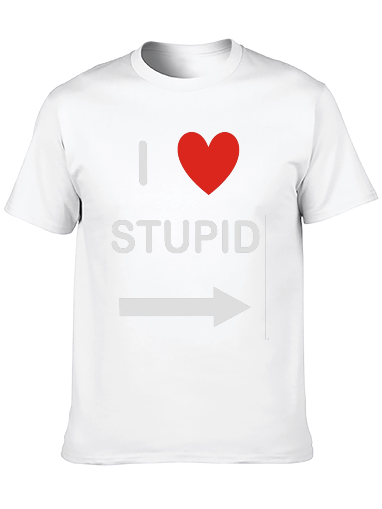 Black I Heart Stupid T-Shirt - Funny Graphic Tee view 10