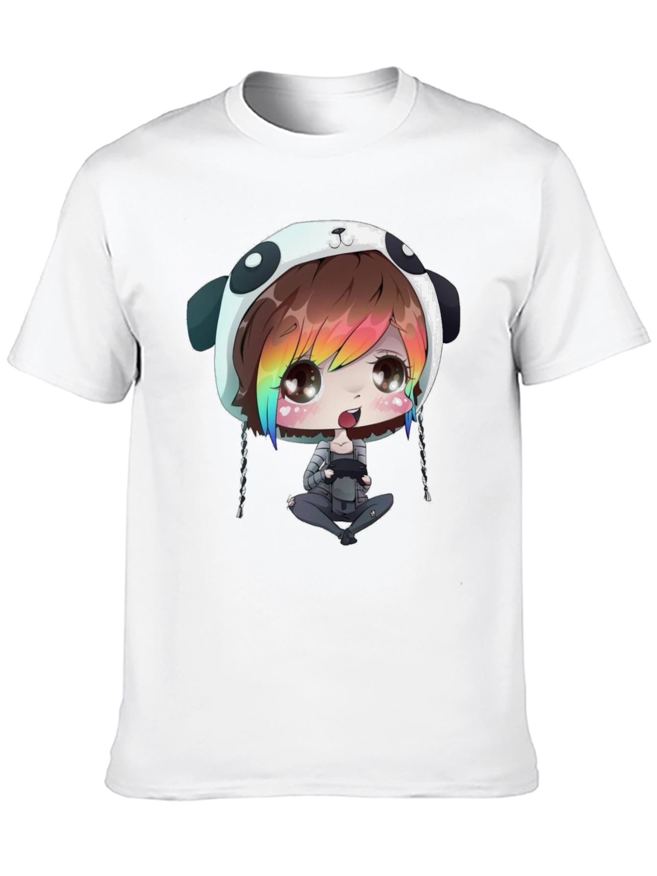 Black Anime Gamer Black T-Shirt view 10
