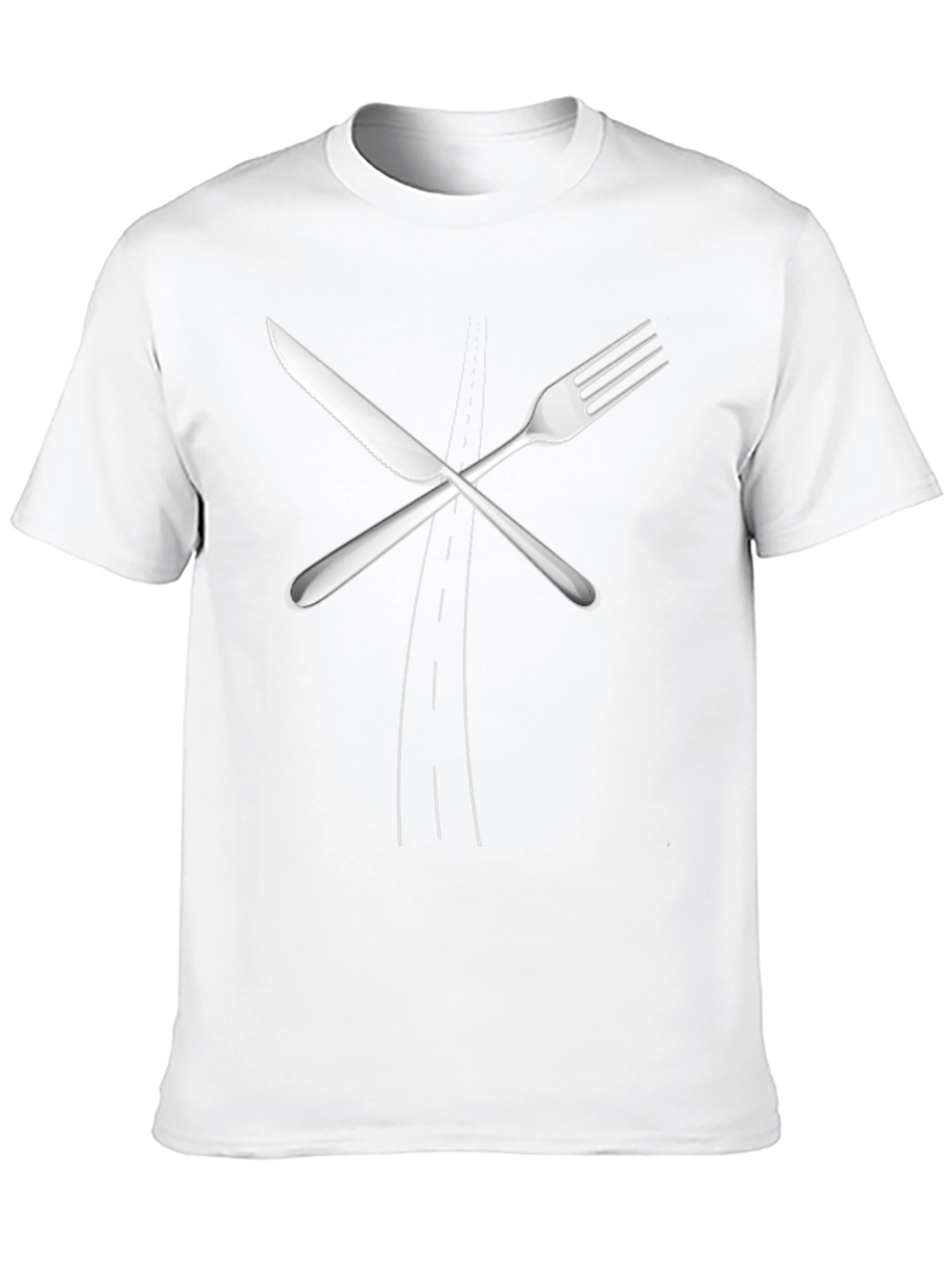 Black Fork & Knife T-Shirt - Unisex Black Crew Neck view 10