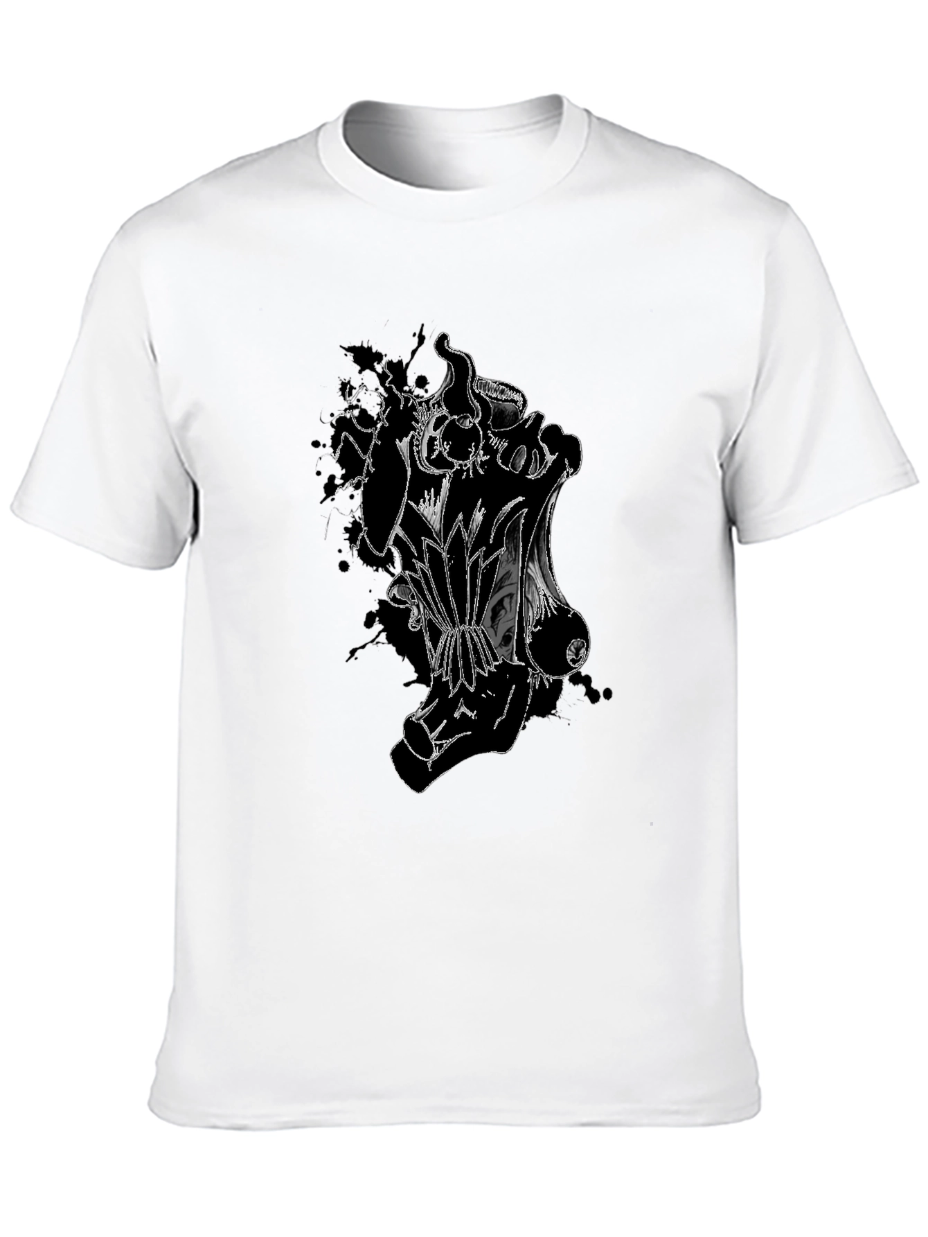Black Men's Graphic Print Black T-Shirt view 10
