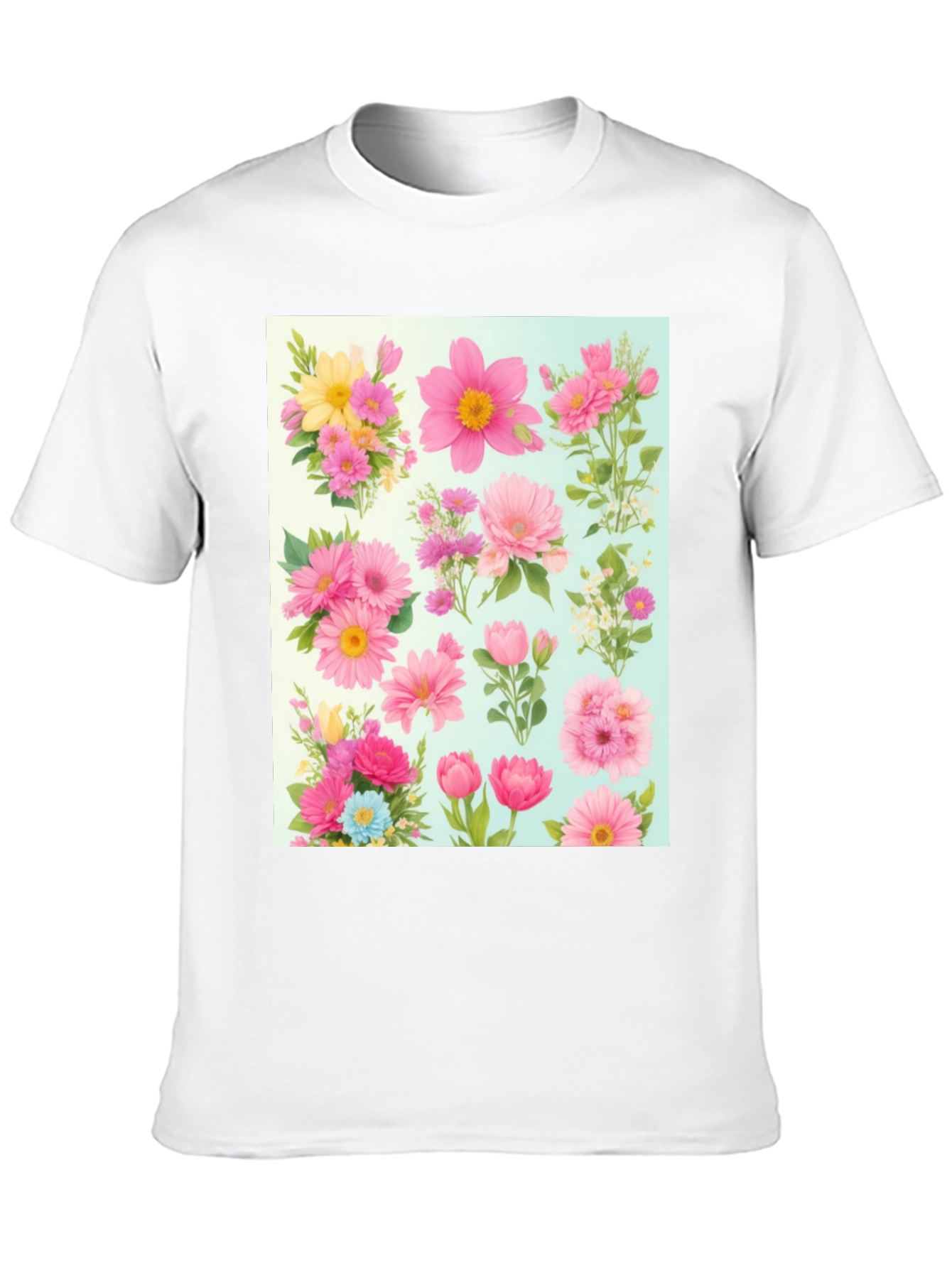 Black Floral Print Crew Neck T-Shirt view 10