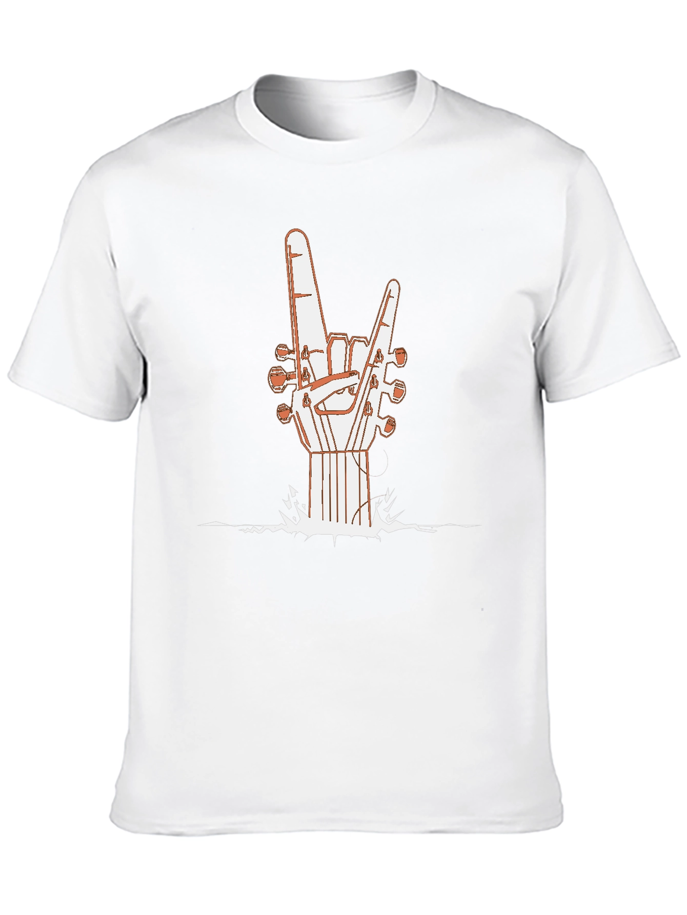 Black Rock On Guitar Hand T-Shirt - Music Lover Tee view 10