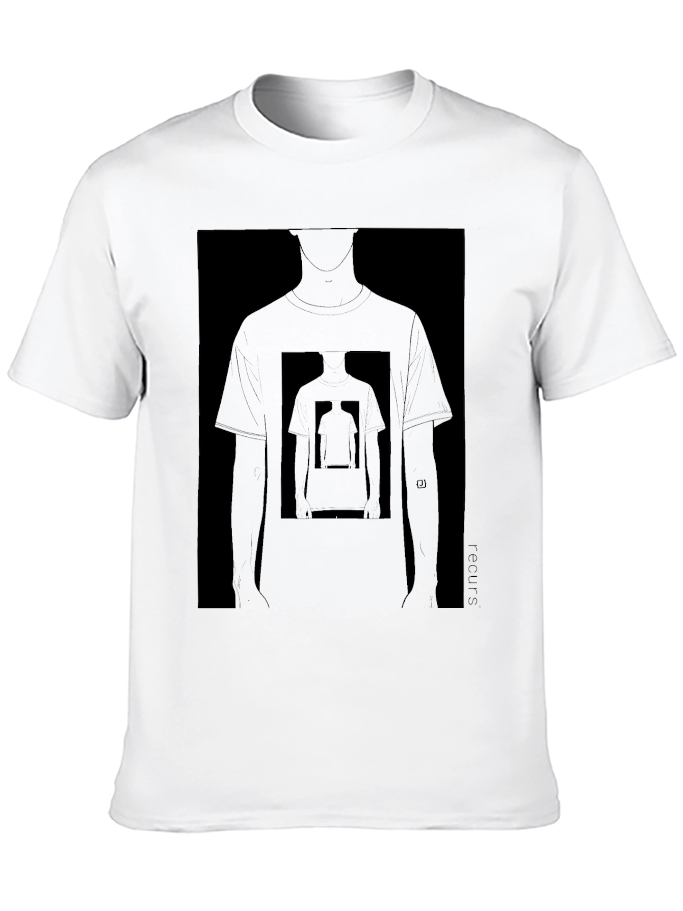 Black Abstract Silhouette Graphic Tee - Black view 10