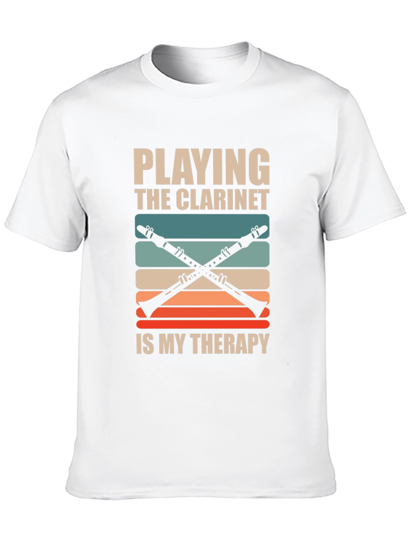 Black Clarinet Therapy T-Shirt - Musician Gift view 10
