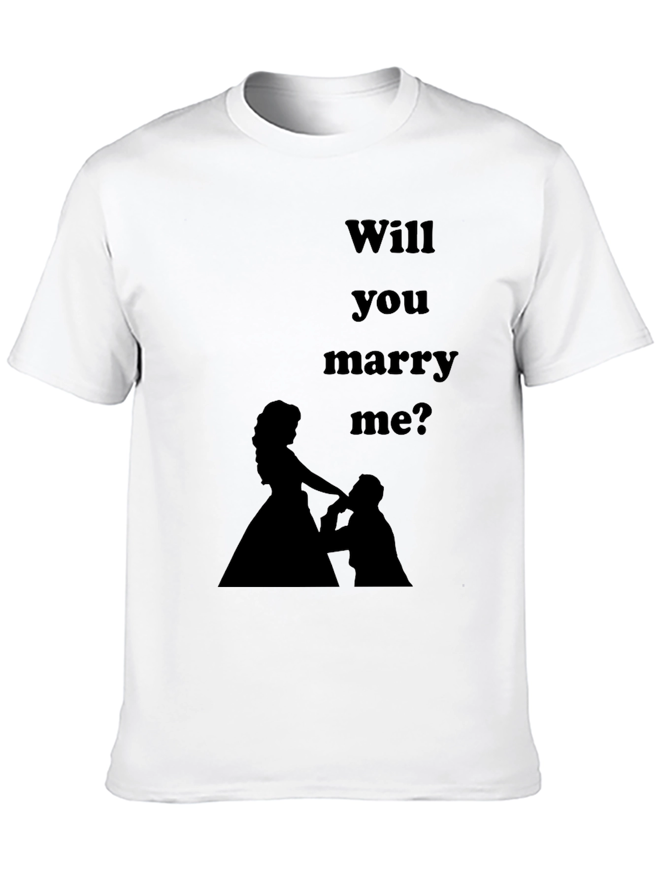 Black Will You Marry Me? Graphic Tee view 10