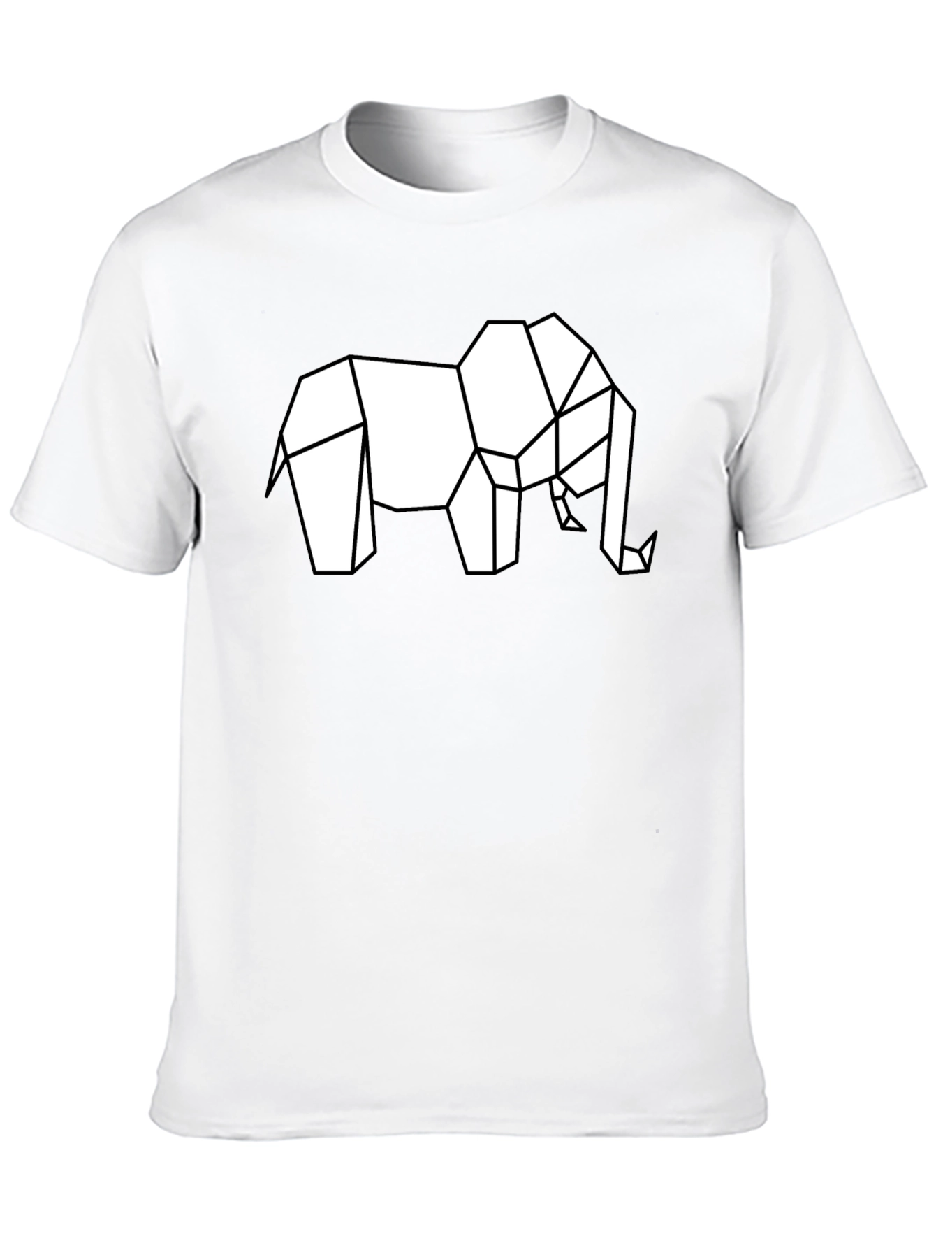 Black Geometric Elephant Graphic T-Shirt view 10