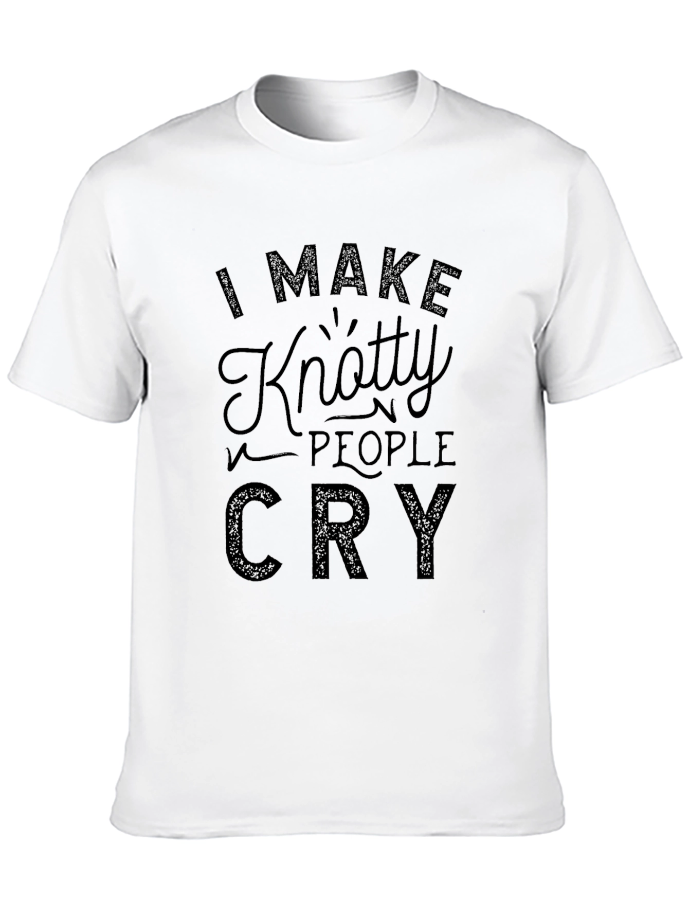 Black Knotty People Cry T-Shirt - Funny Tee view 10