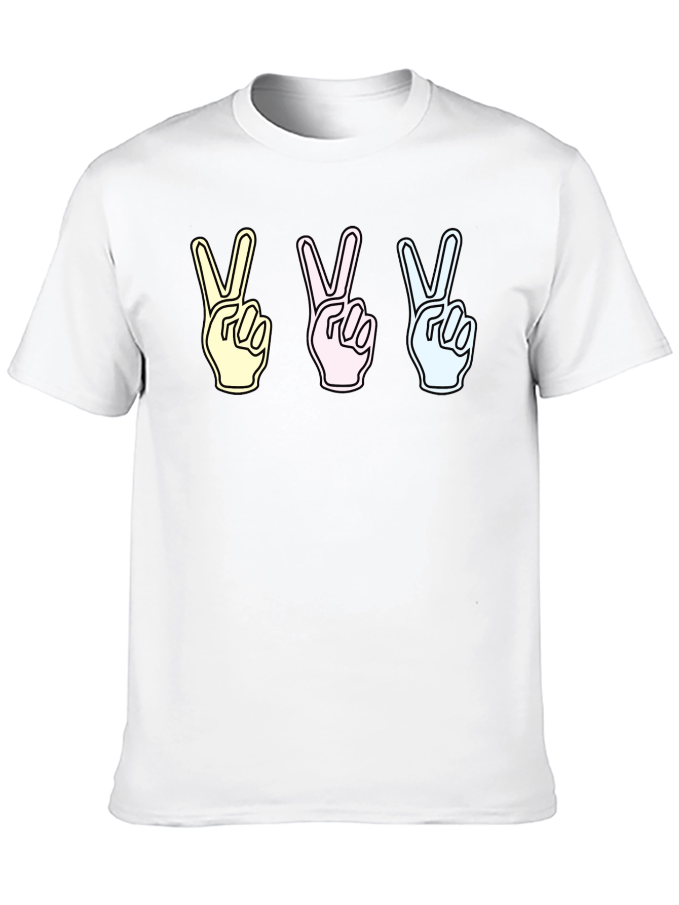Black Peace Sign T-Shirt - Pastel Gesture Tee view 10