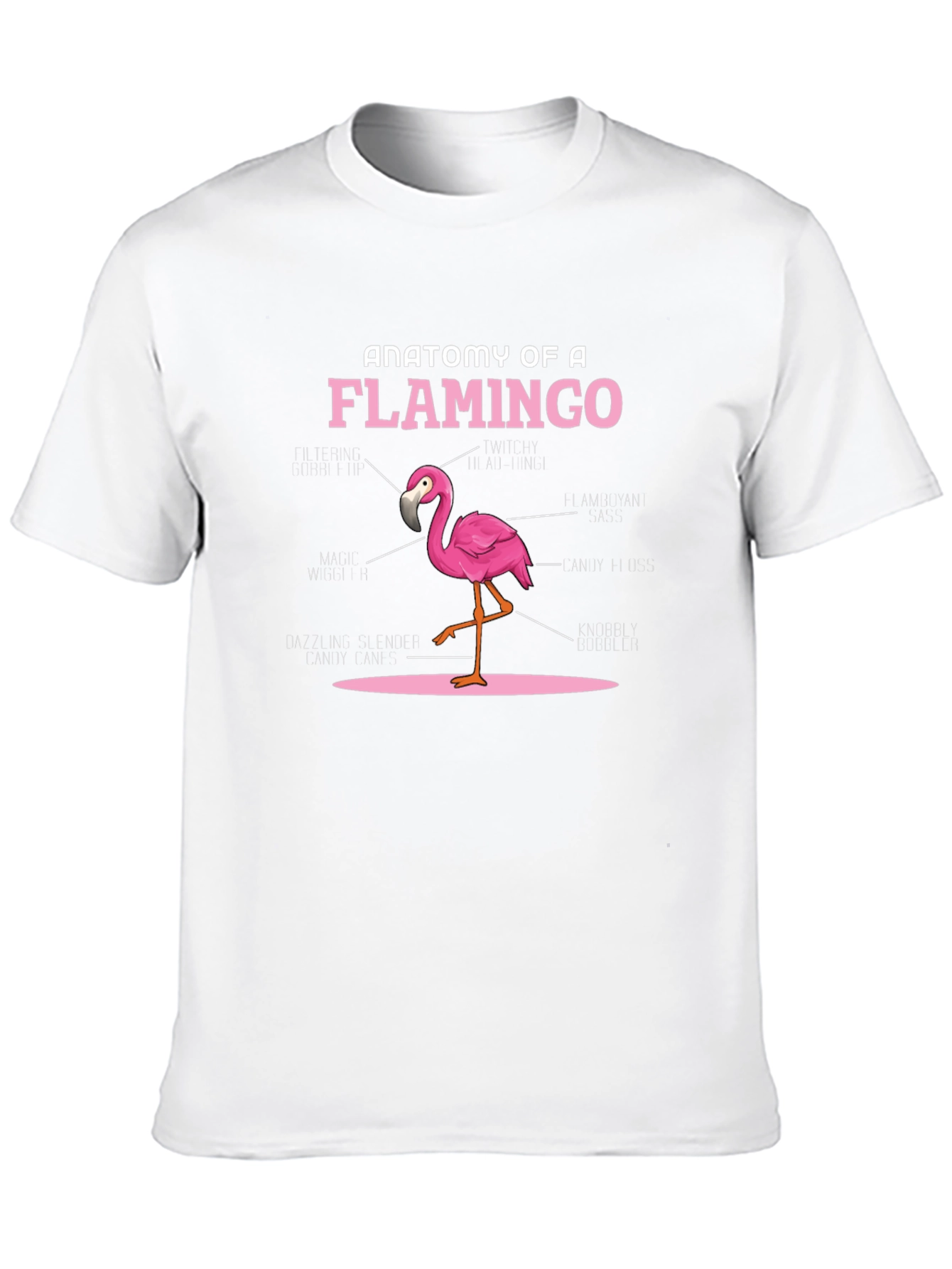 Black Anatomy of a Flamingo T-Shirt - Novelty Graphic Tee view 10