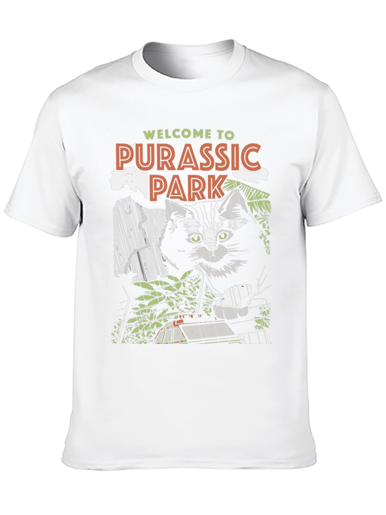 Black Purassic Park Cat T-Shirt view 10