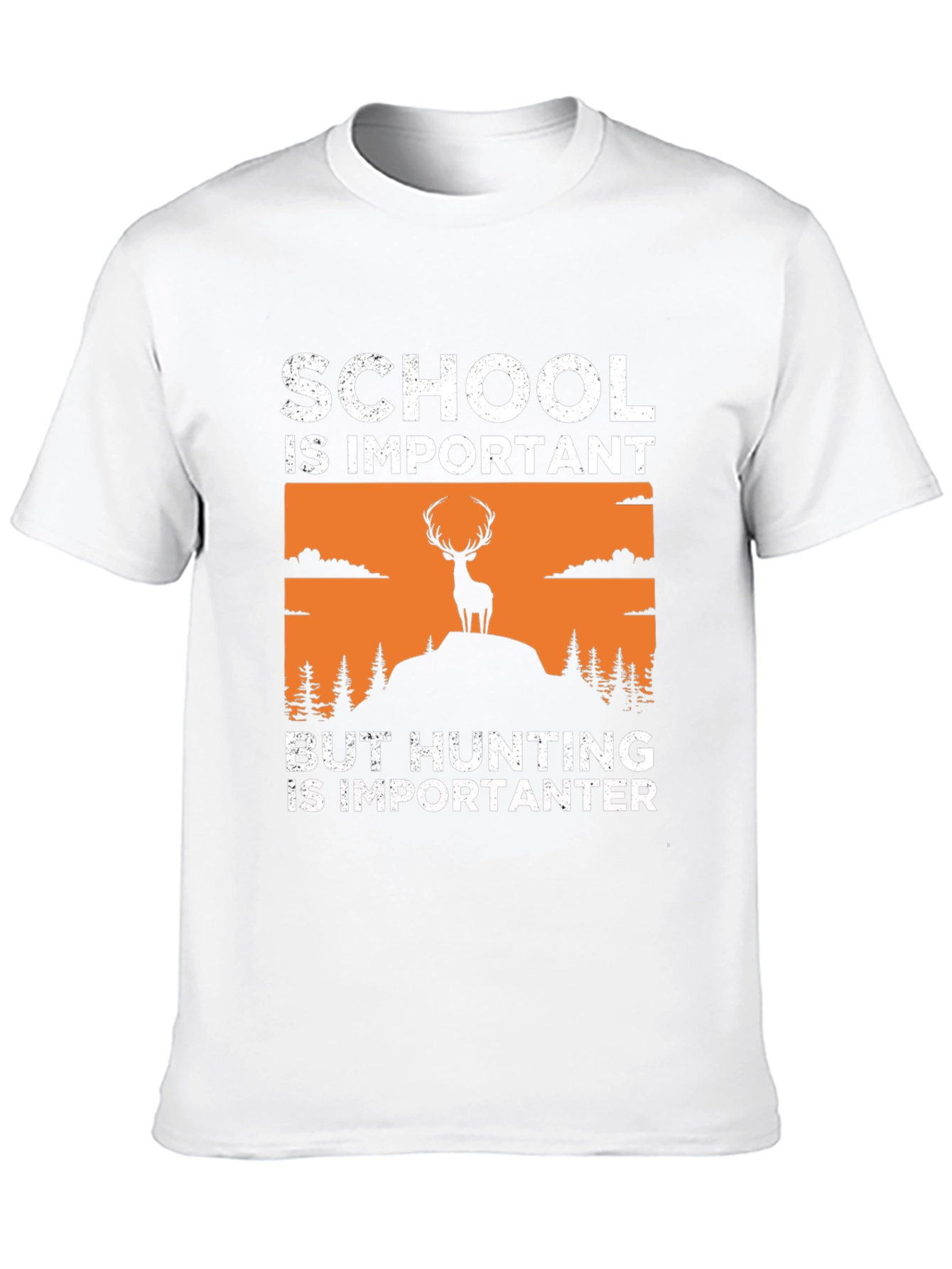Black School Important Hunting More Importanter T-Shirt view 10