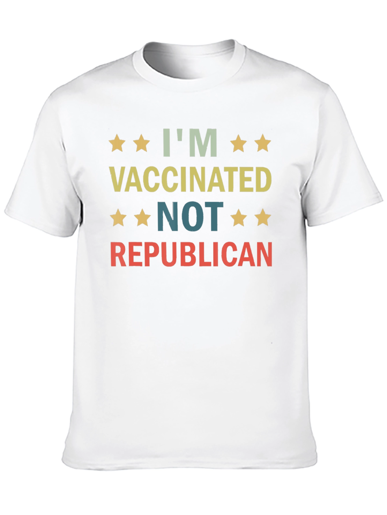 Black I'm Vaccinated, Not Republican T-Shirt view 10