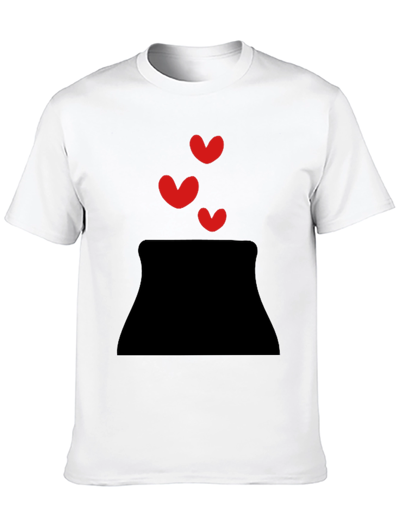 Black Heart Bursting T-Shirt - Black Cotton Casual Tee view 10
