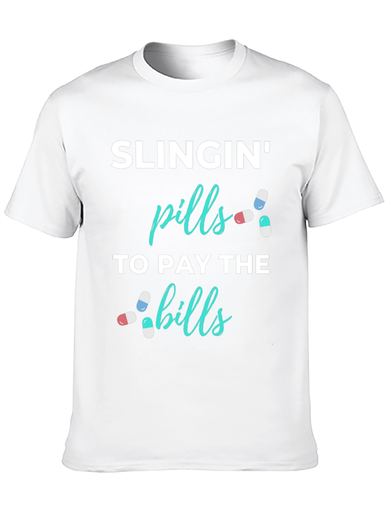 Black Slingin' Pills Funny Graphic T-Shirt view 10