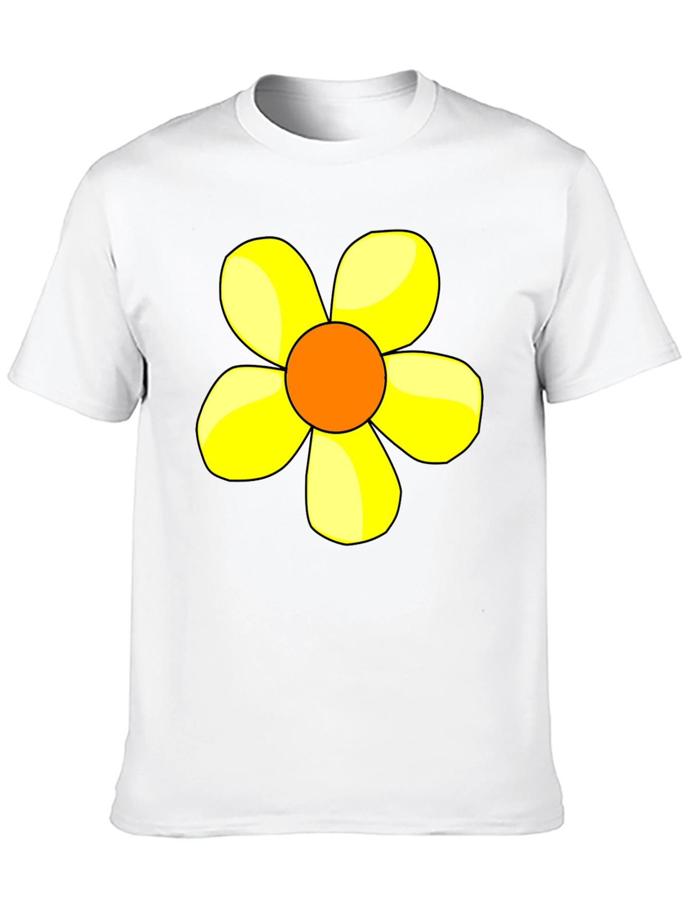 Black Black T-Shirt with Yellow Flower Graphic view 10