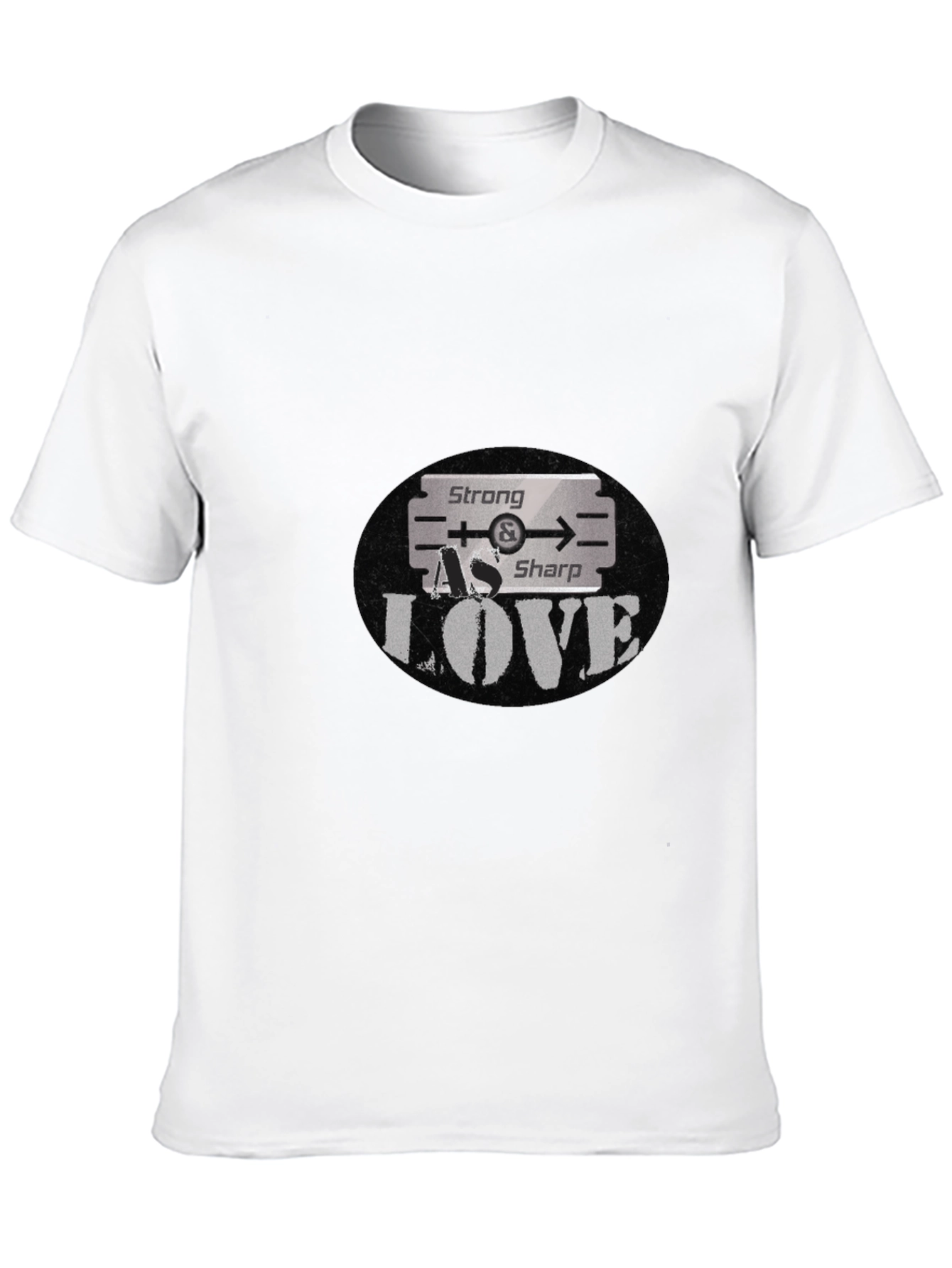 Black Strong As Sharp Love Graphic T-Shirt view 10