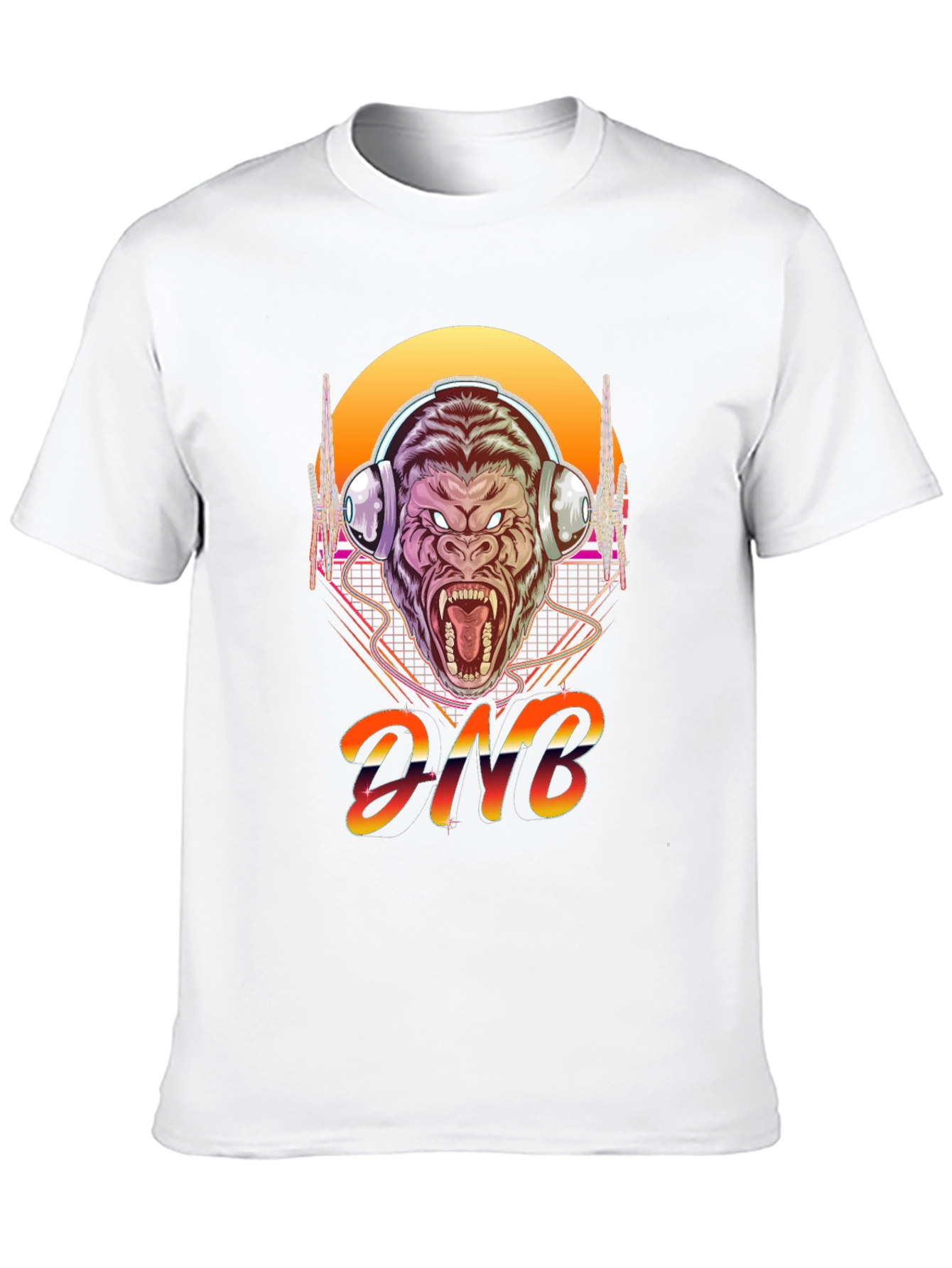 Black DNB Gorilla Retro T-Shirt view 10