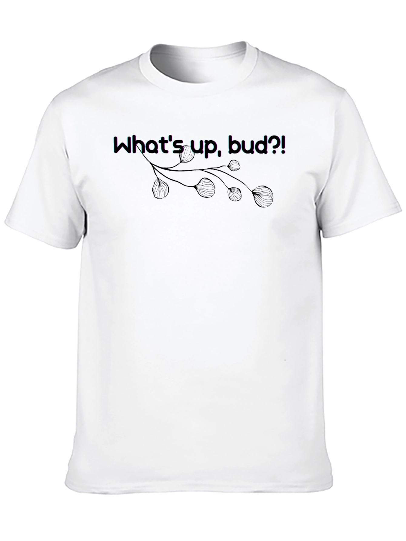 Black What's Up, Bud?! Graphic Tee - Casual Black T-Shirt view 10