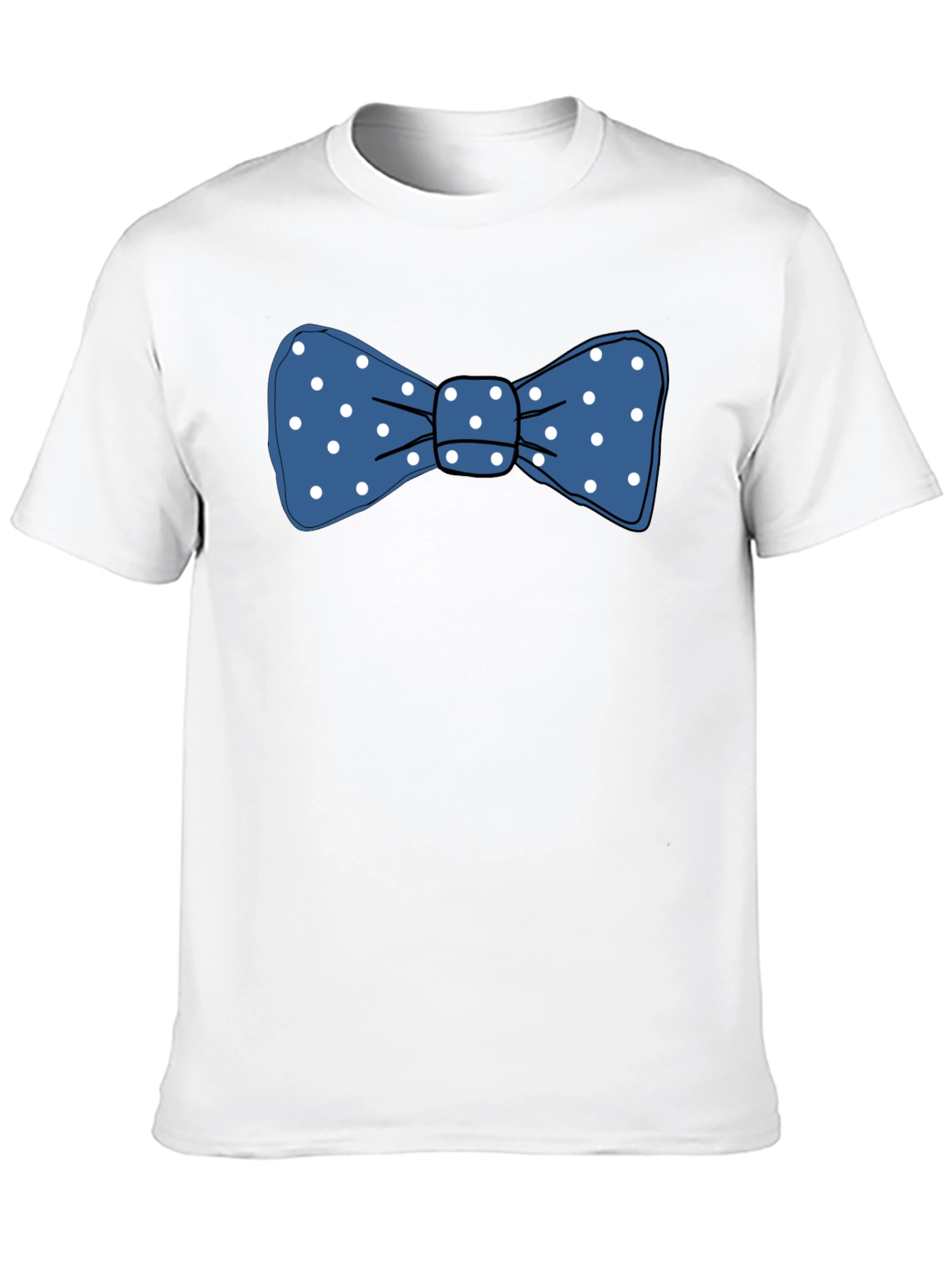 Black Blue Polka Dot Bowtie Graphic Tee view 10