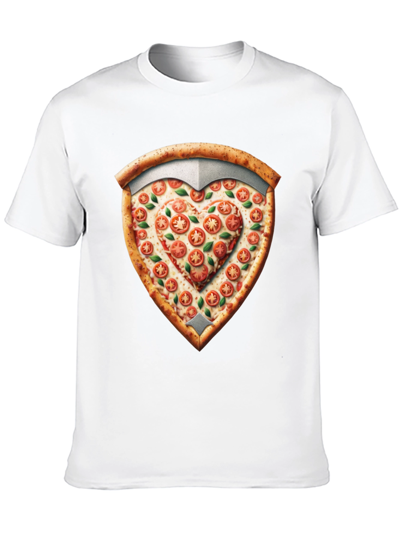 Black Pizza Heart Shield Graphic Tee - Foodie Fashion view 10