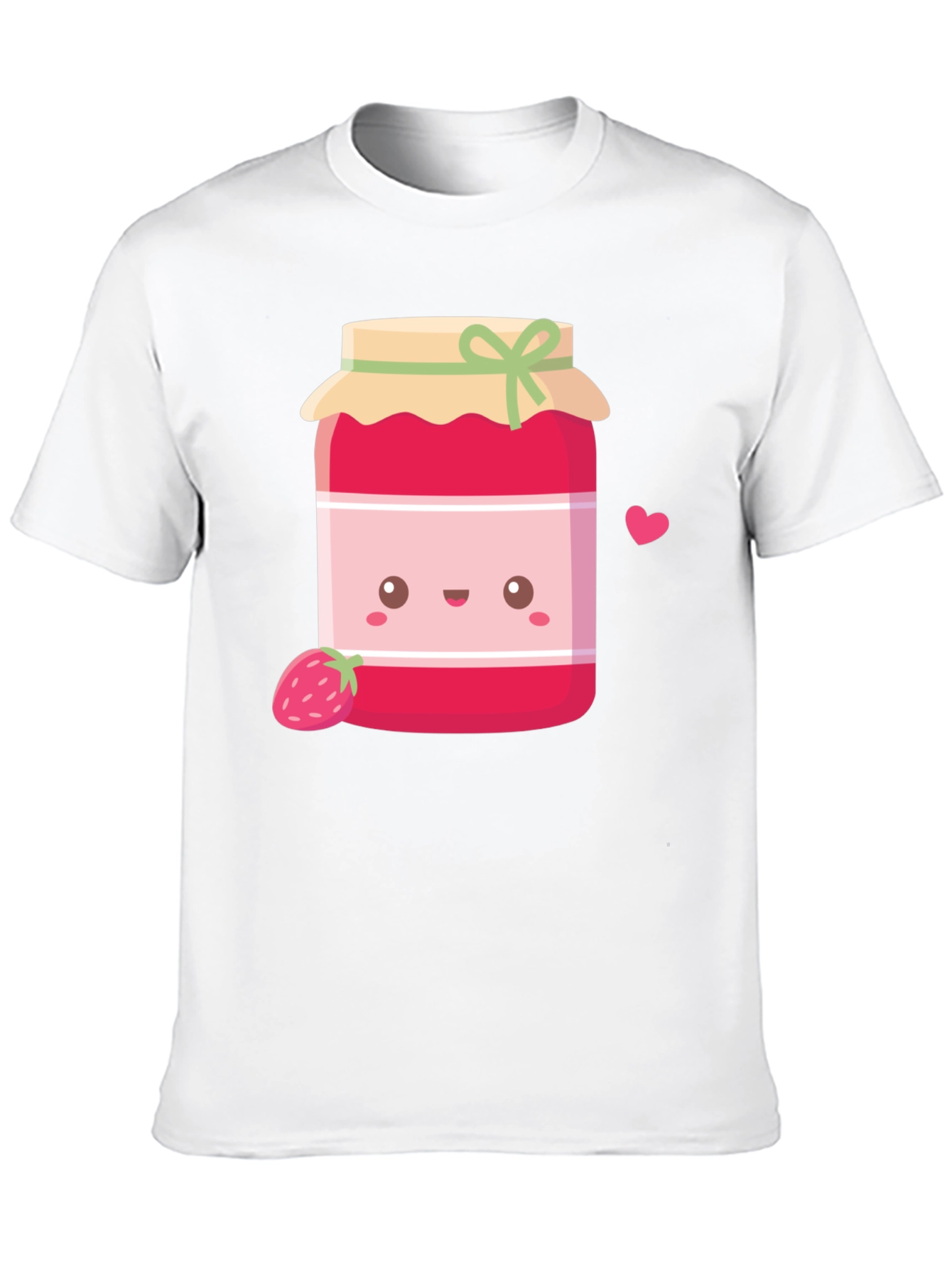 Black Cute Kawaii Strawberry Jam T-Shirt view 10