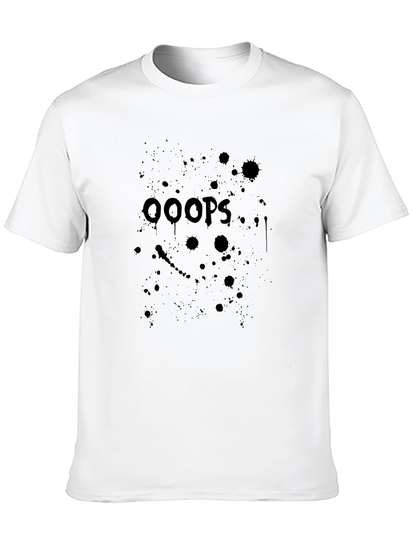 Black Oops Splatter Graphic Black T-Shirt - Casual Wear view 10