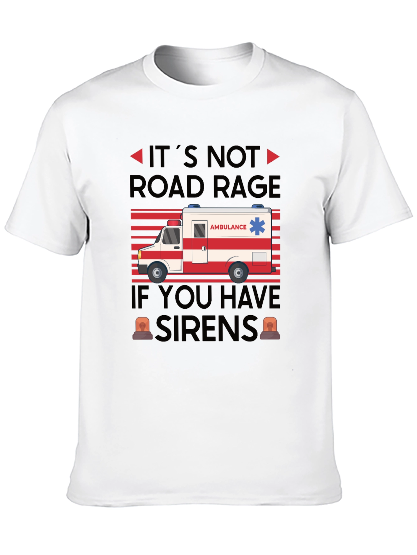 Black Funny Ambulance Driver Road Rage T-Shirt view 10