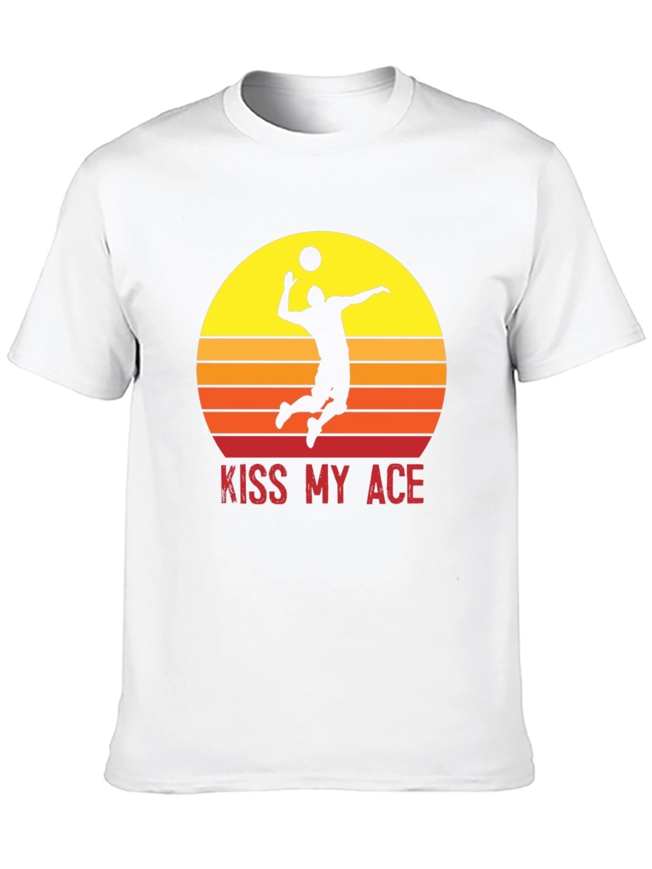 Black Kiss My Ace Volleyball T-Shirt Sunset Design view 10