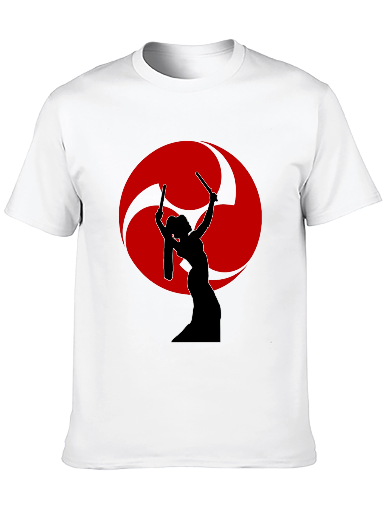 Black Drummer Silhouette T-Shirt - Red Tomoe view 10
