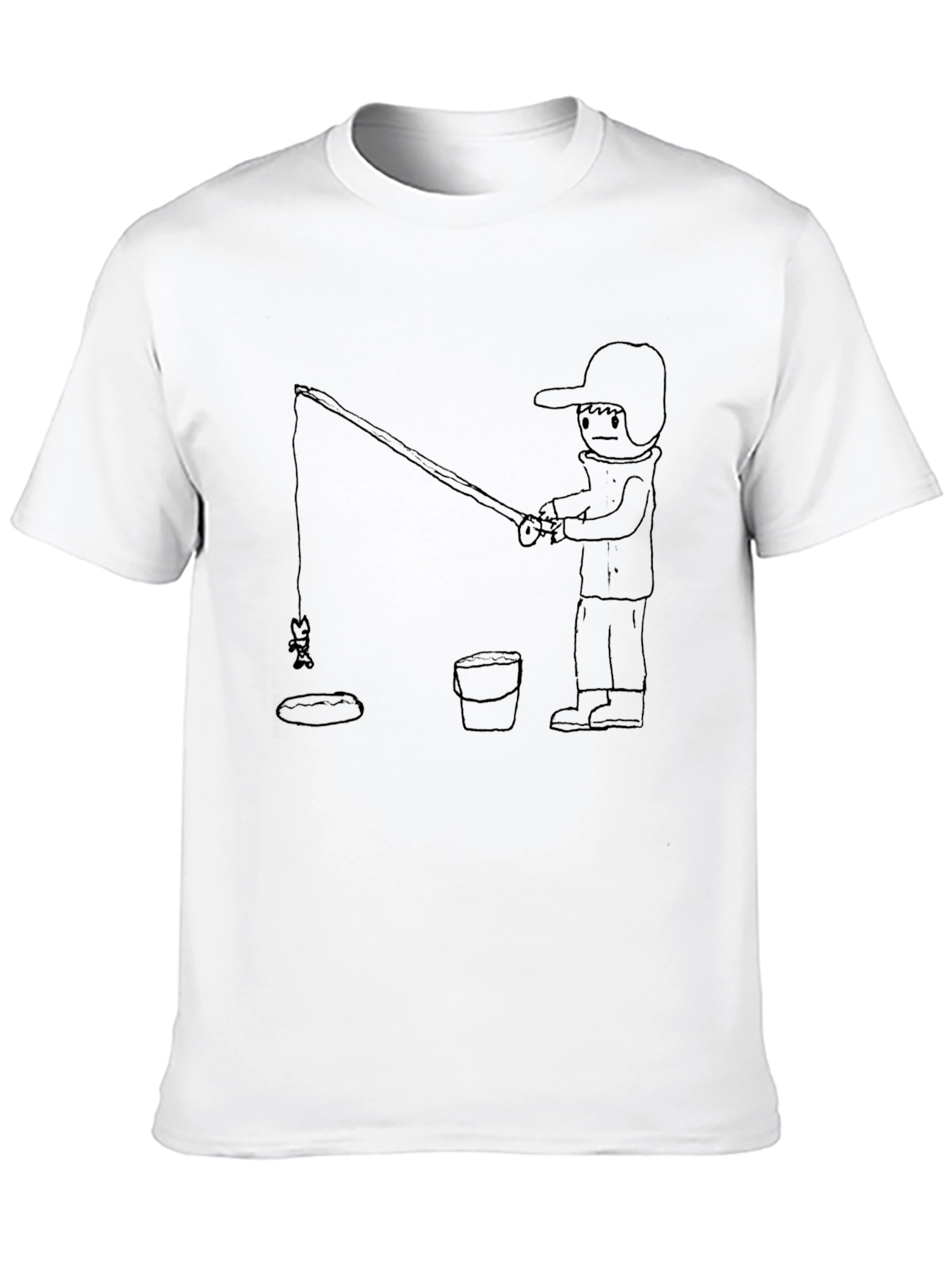 Black Fisherman Graphic Tee - Casual Black T-Shirt view 10