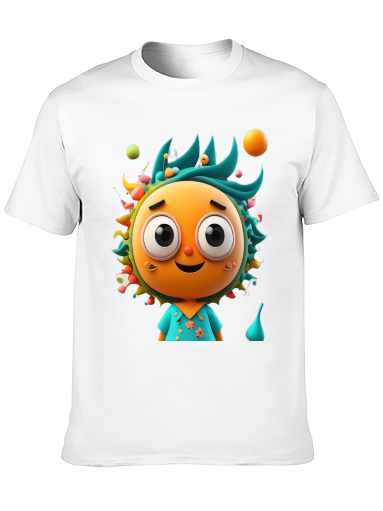 Black Whimsical Cartoon Character Graphic Tee - Black Cotton Blend view 10