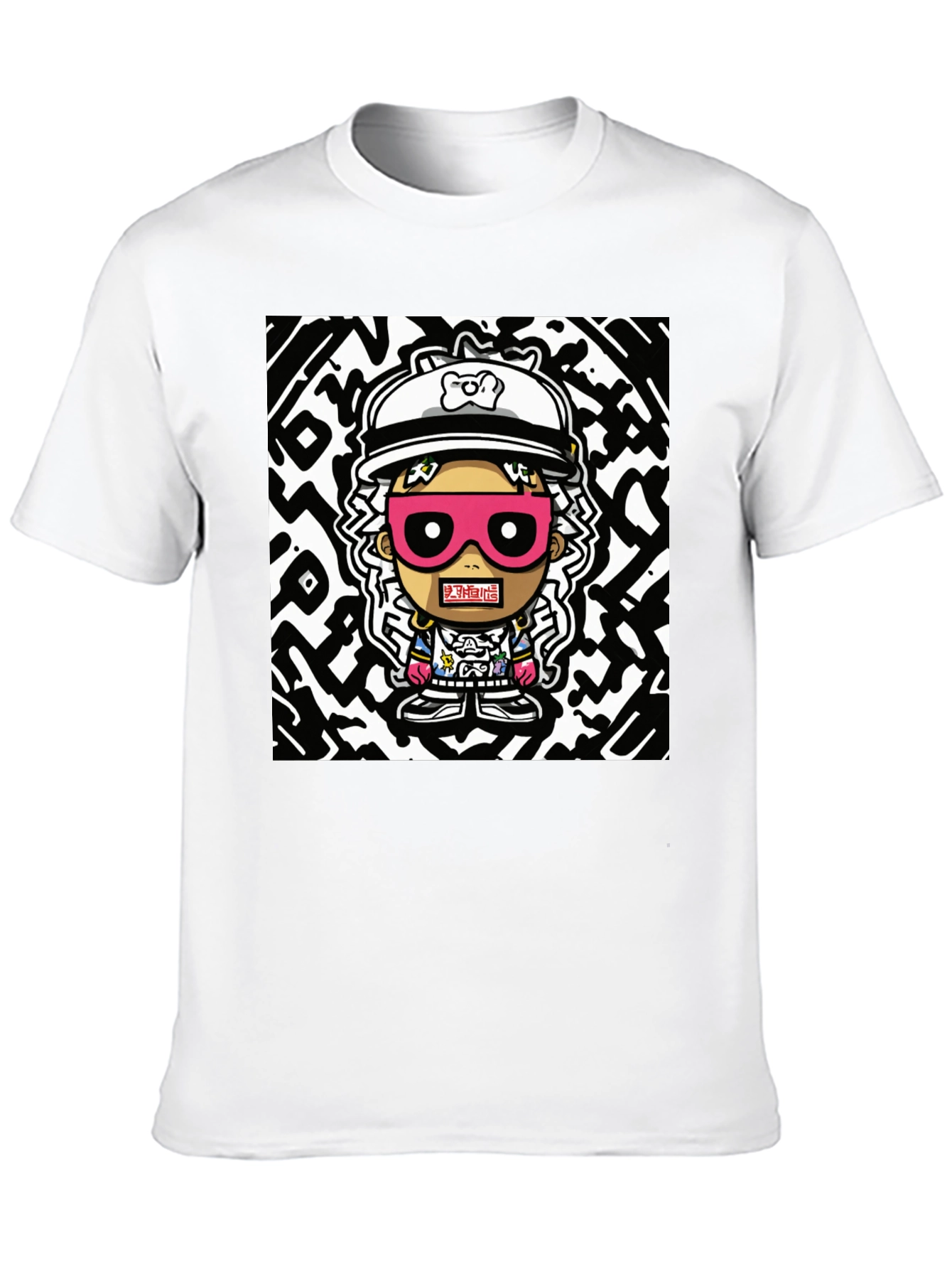 Black Cartoon Graphic Print T-Shirt view 10