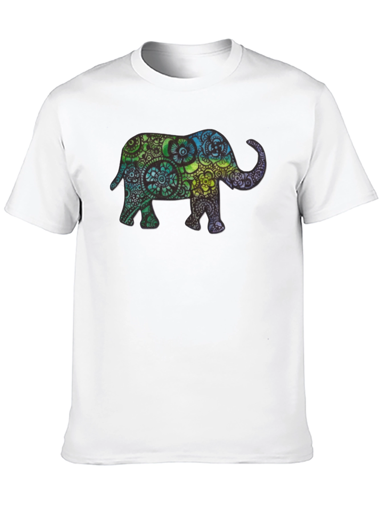 Black Elephant Mandala T-Shirt - Unique Graphic Tee view 10