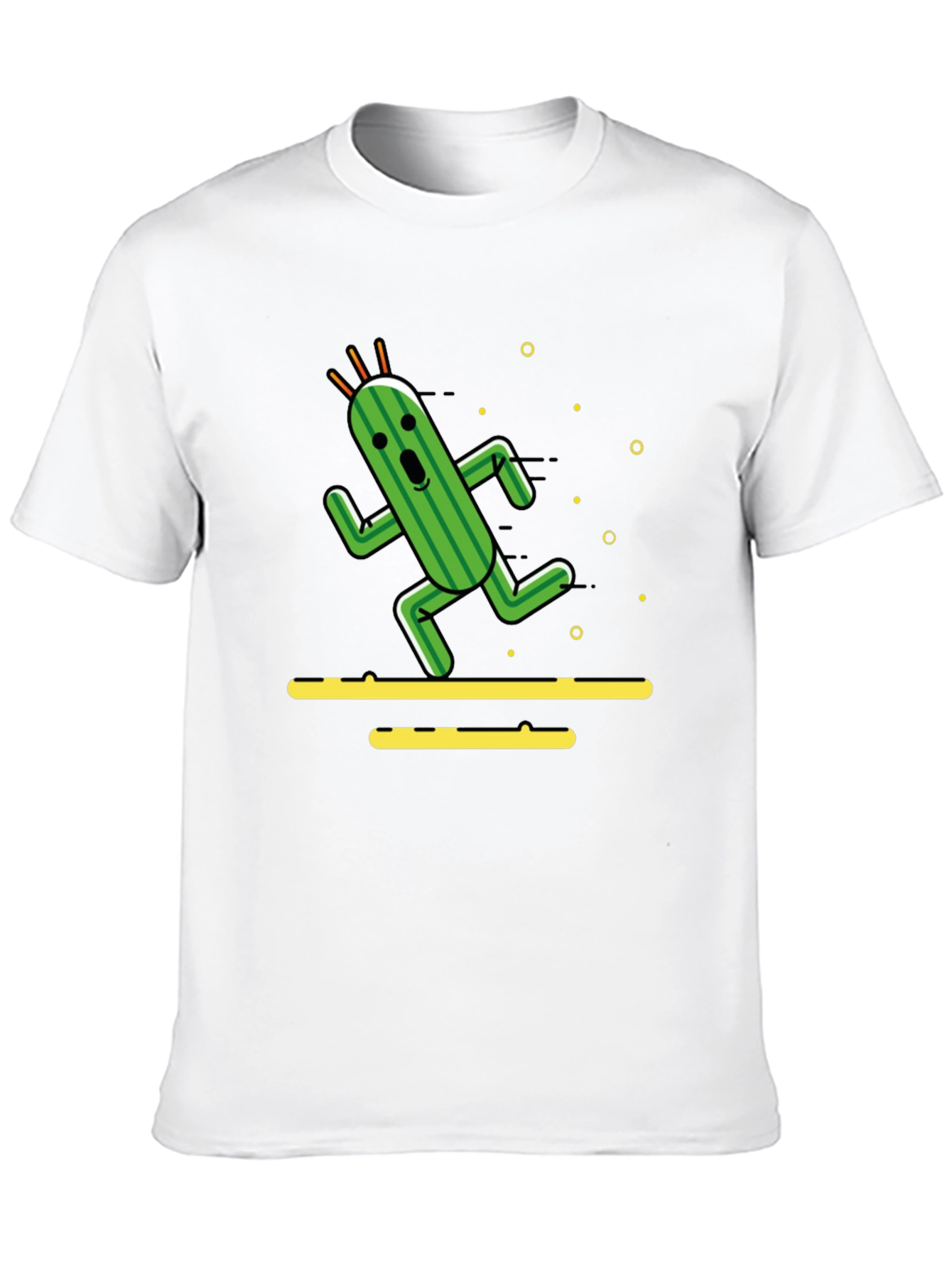 Black Running Cactus T-Shirt - Funny Graphic Tee view 10