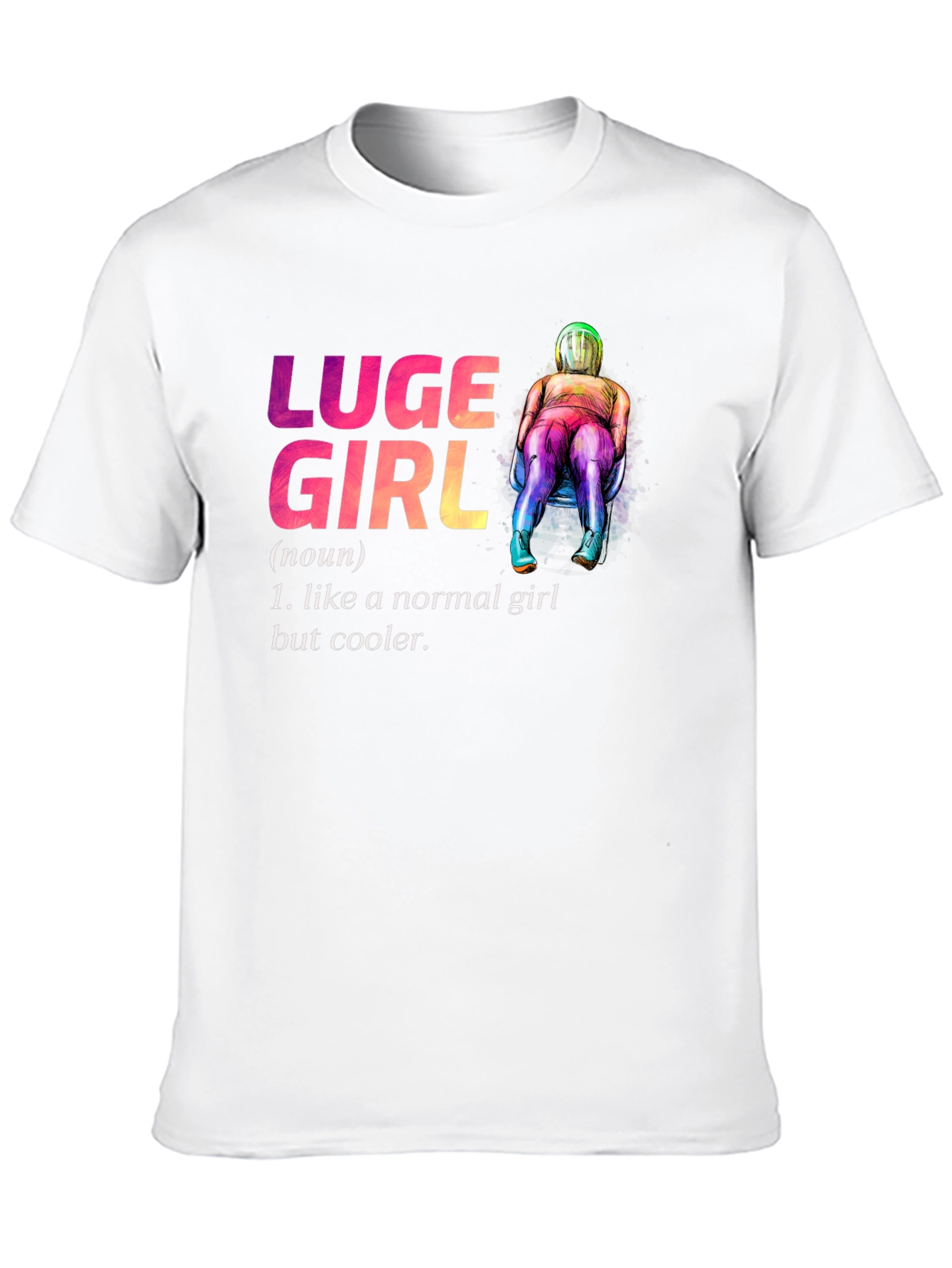 Black Luge Girl T-Shirt - Cooler Than Normal! view 10