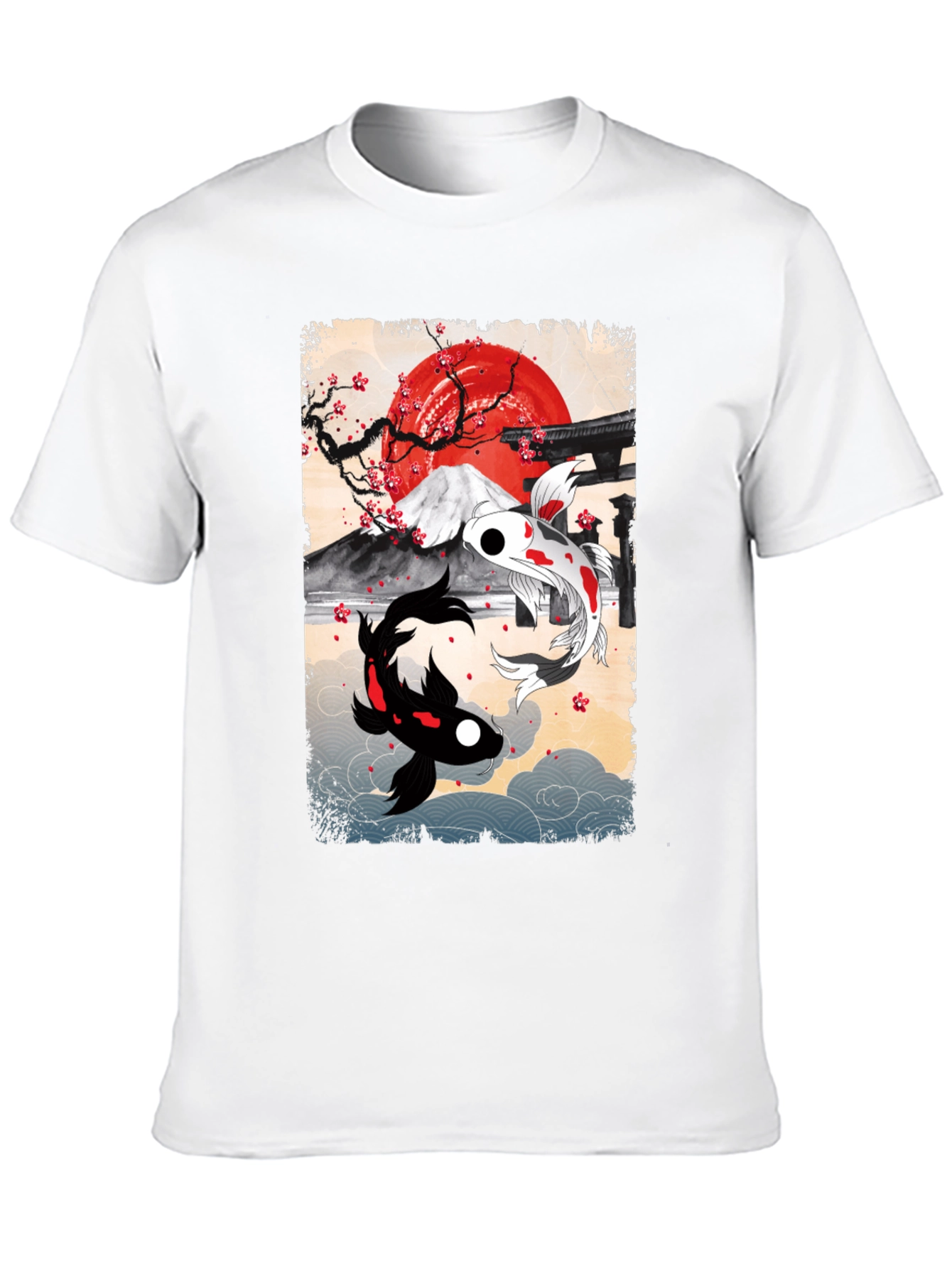 Black Koi Fish T-Shirt - Japanese Art Style view 10