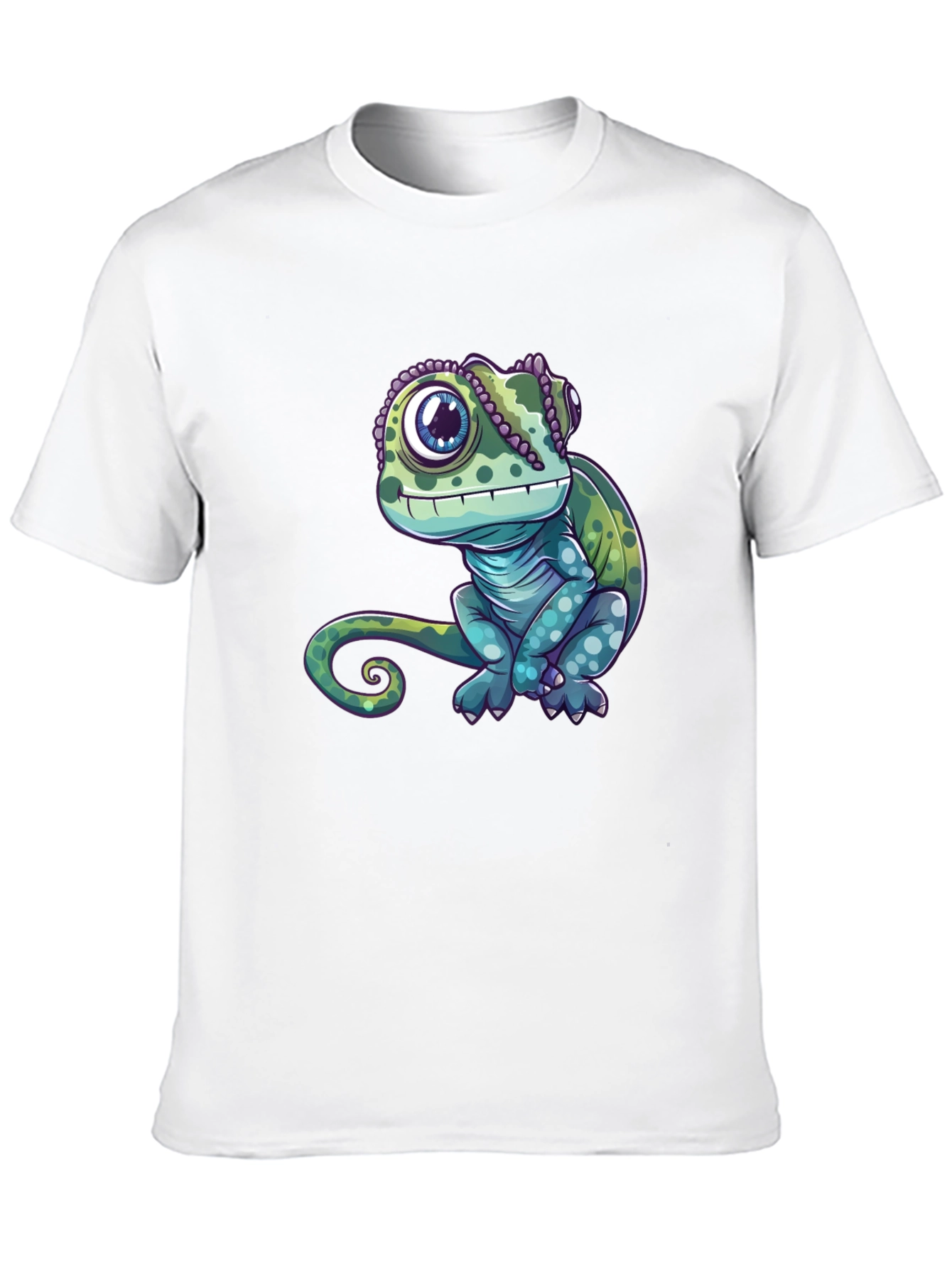 Black Chameleon Graphic Tee - Cute Reptile Design view 10