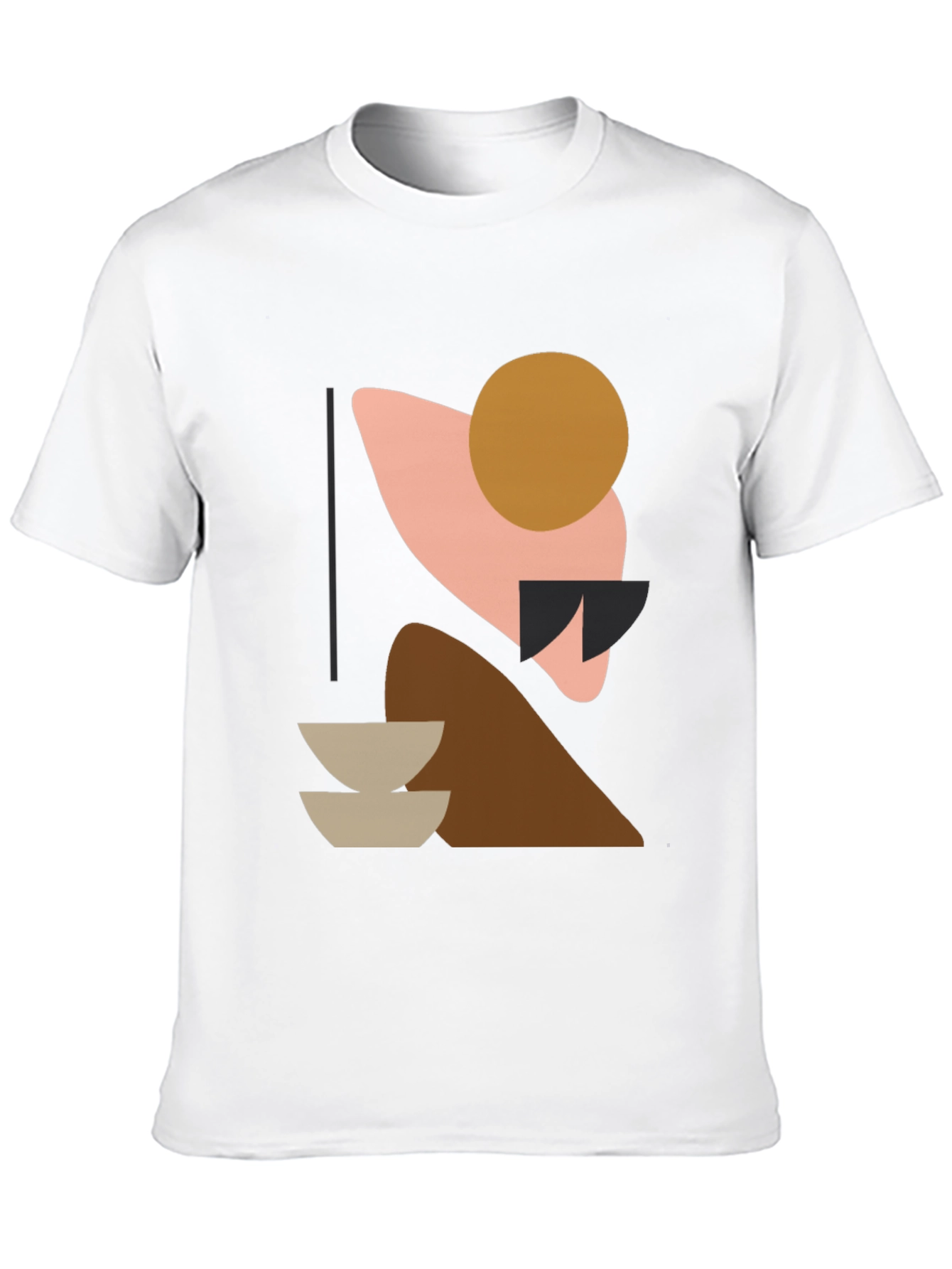 Black Abstract Geometric Graphic Print Black T-Shirt view 10