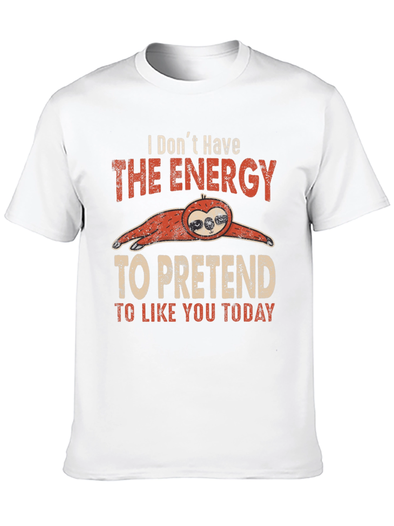 Black Funny Sloth Graphic T-Shirt: Energy to Pretend view 10