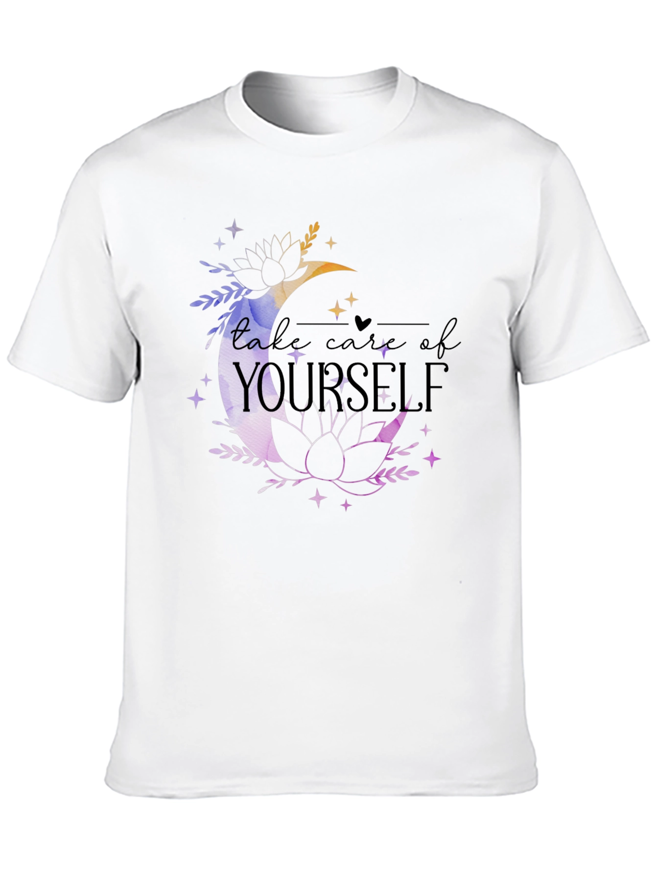 Black Take Care of Yourself Crescent Moon Graphic Tee view 10