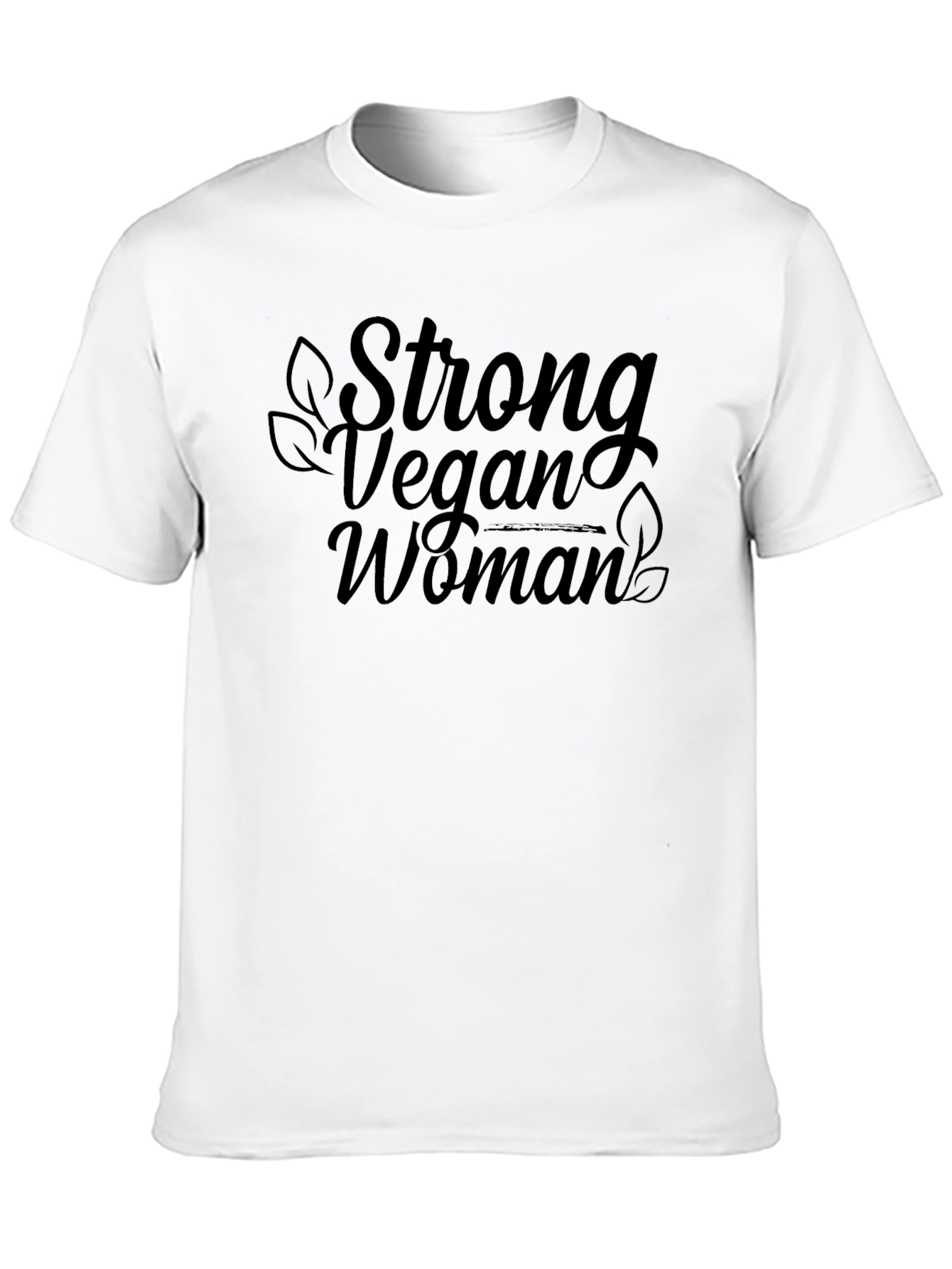 Black Strong Vegan Woman Black T-Shirt view 10