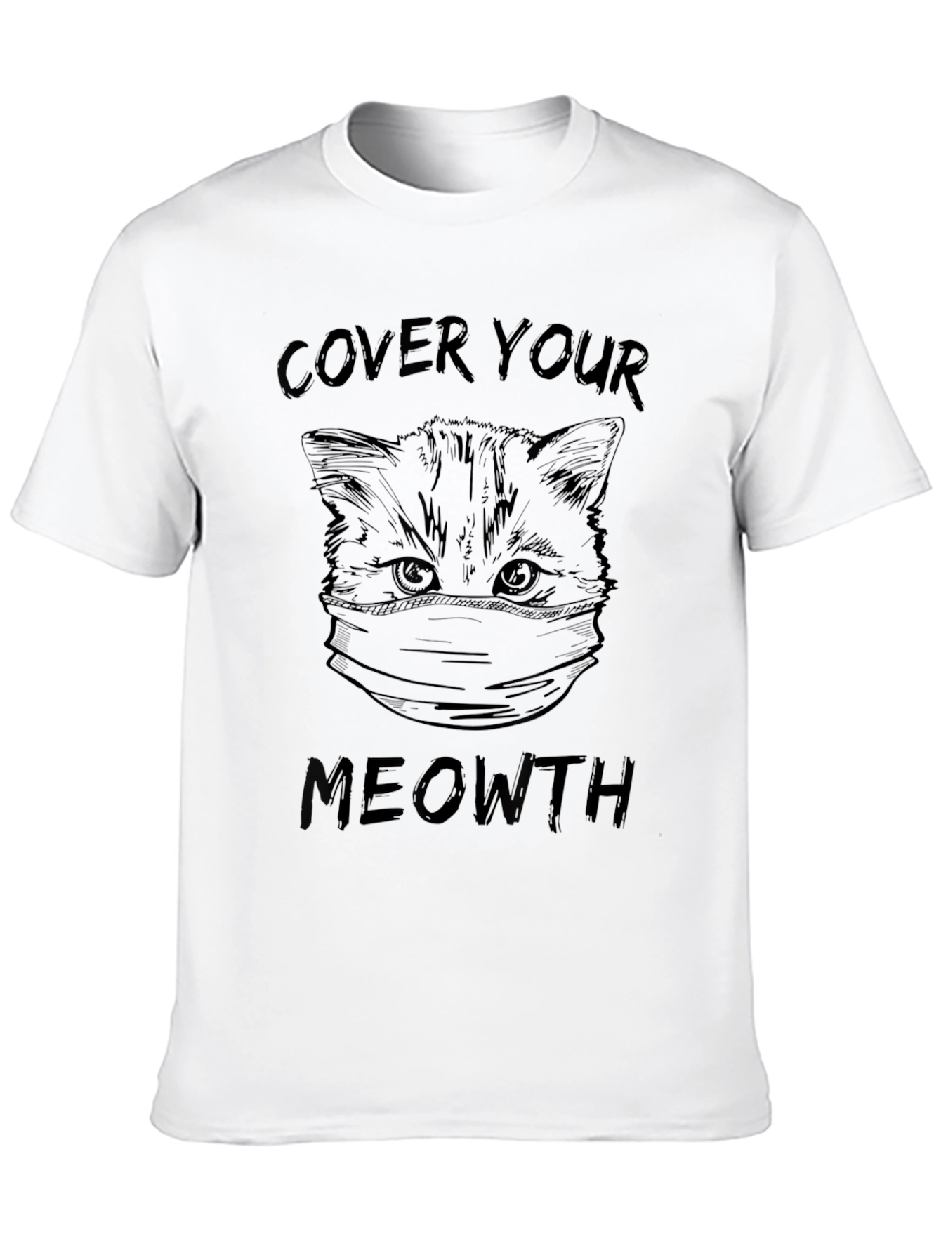 Black Cover Your Meowth Funny Cat T-Shirt view 10