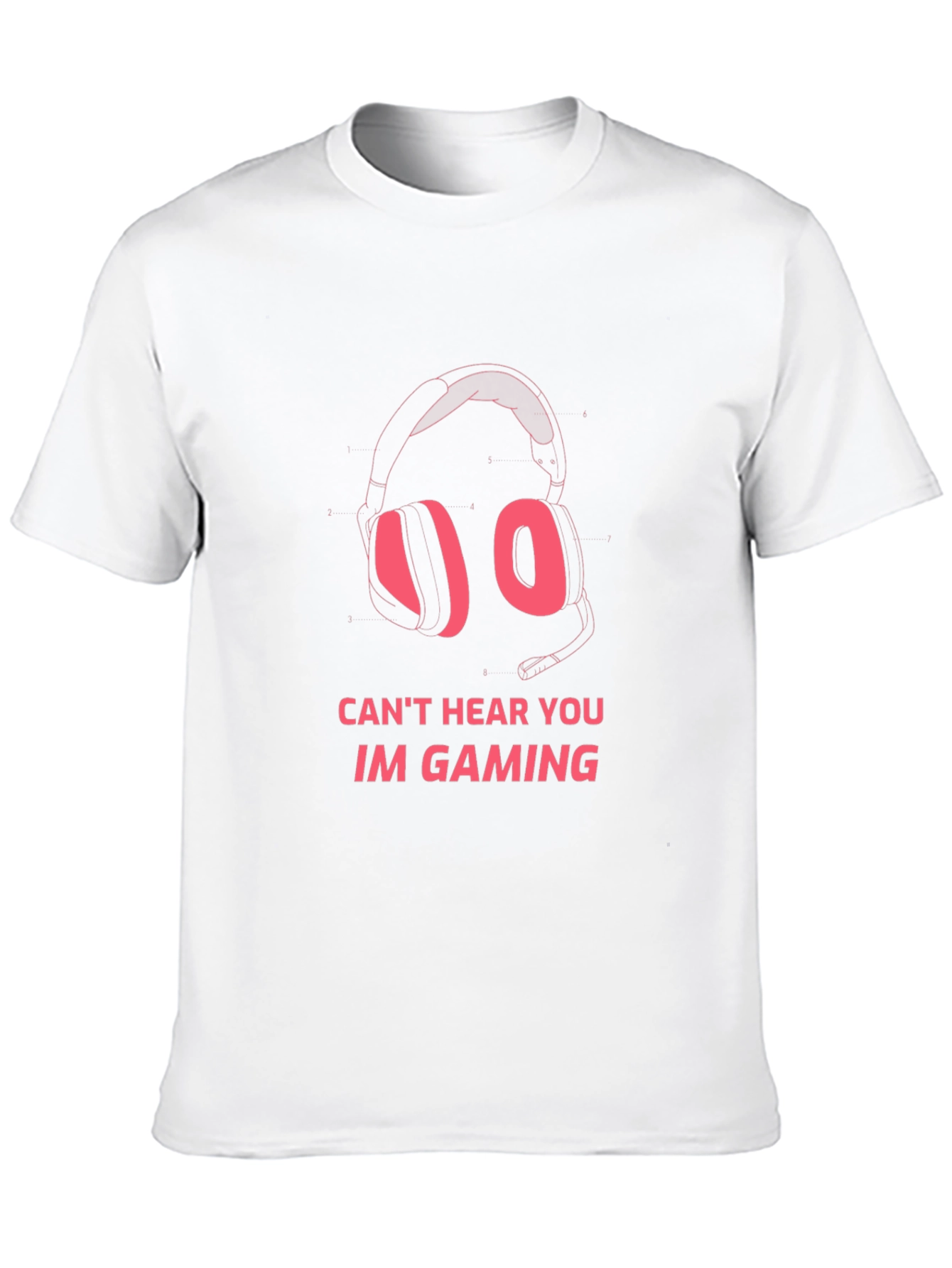 Black Gaming Headset Graphic T-Shirt view 10