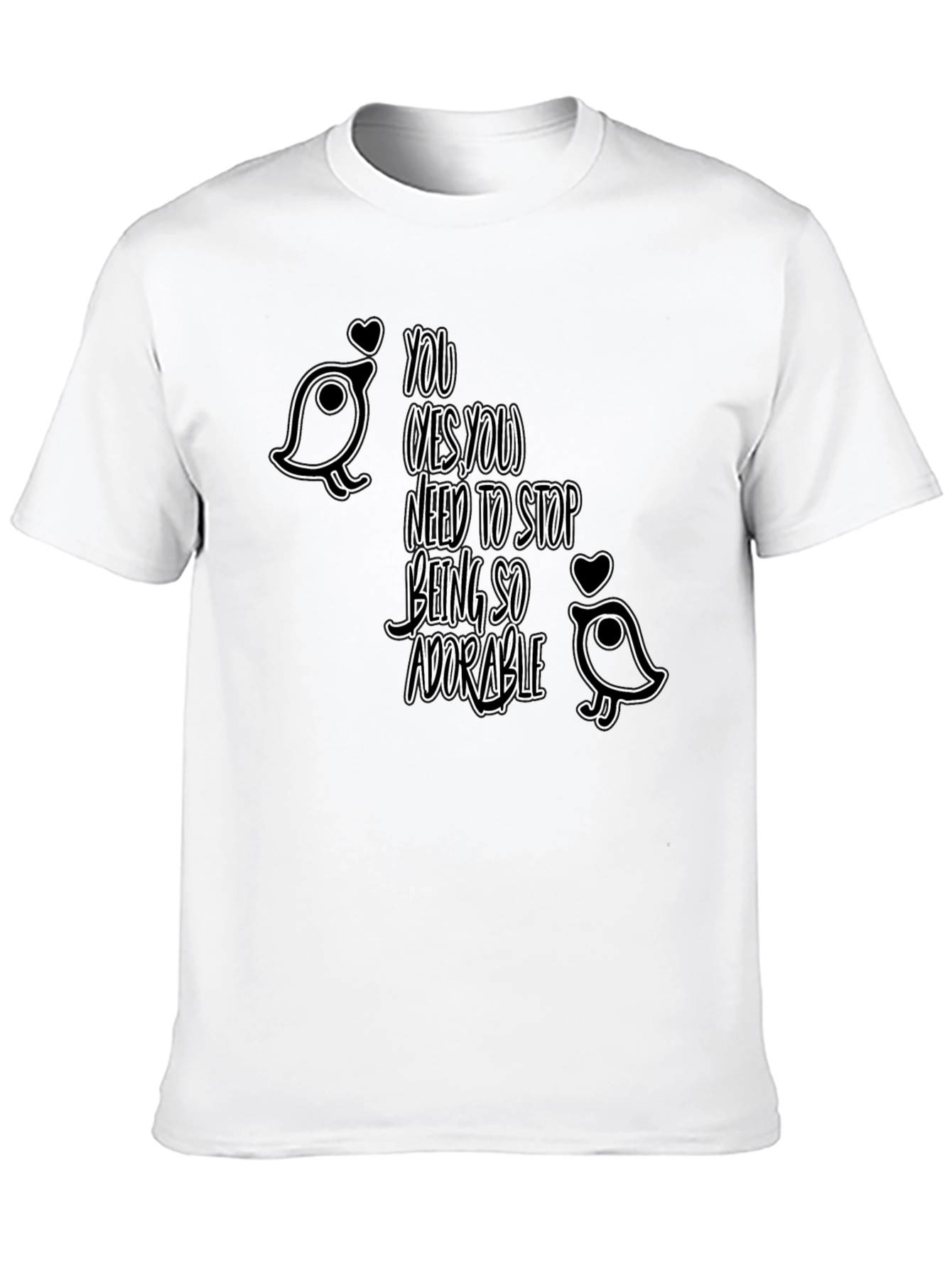 Black Adorable Bird Graphic Tee - Stop Being So Cute! view 10