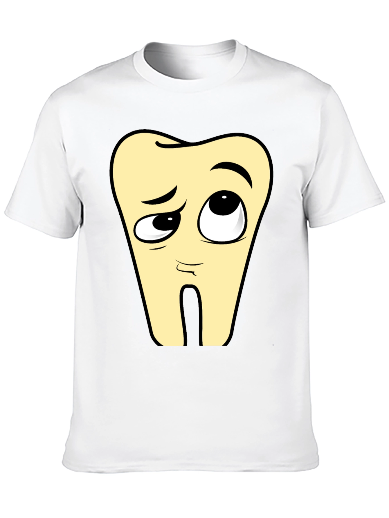 Black Funny Tooth Cartoon Black T-Shirt view 10