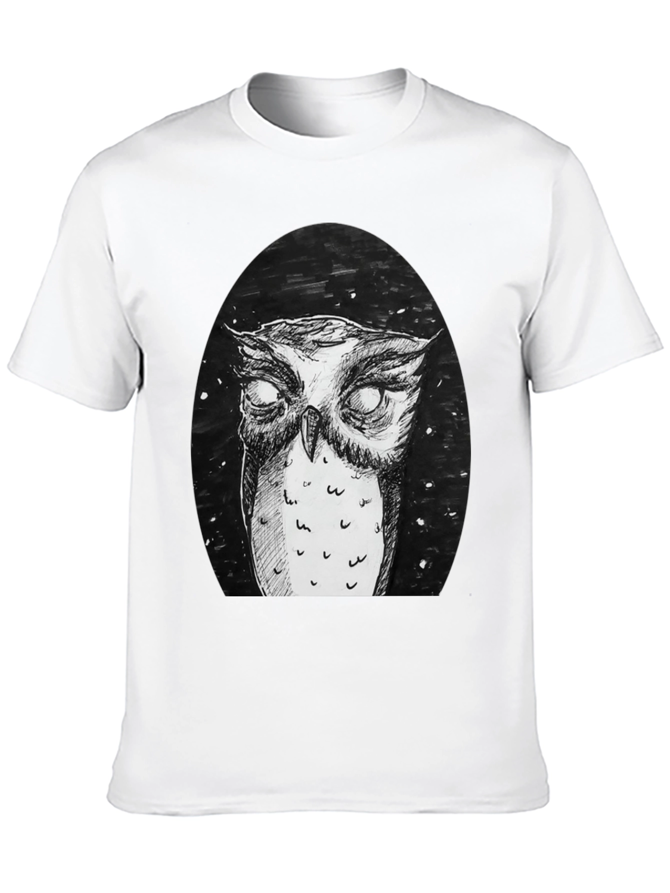 Black Owl Graphic Tee - Black Cotton T-Shirt view 10