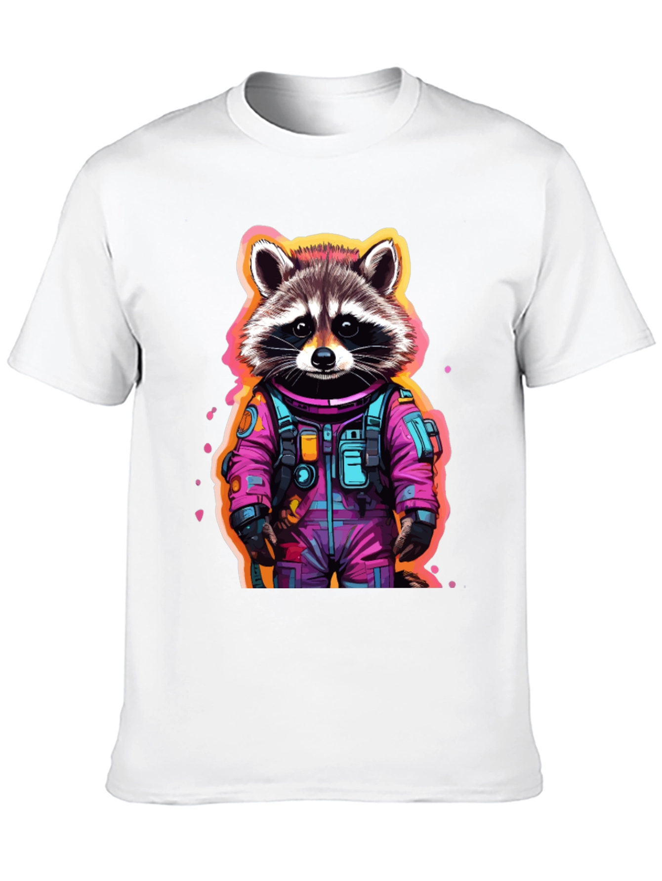 Black Astronaut Raccoon Graphic T-Shirt - Black view 10