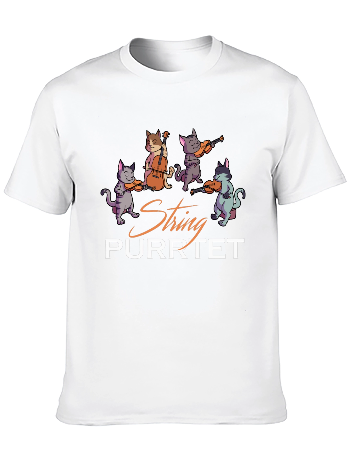Black String Purrtet Cats Music T-Shirt view 10